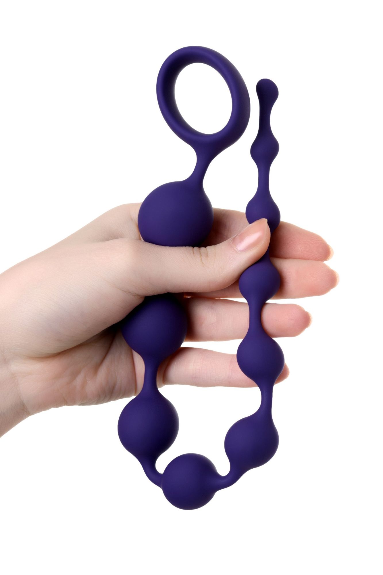 анальная цепочка todo by toyfa grape, силикон, фиолетовая, 35 см, ø 2,7 см в России
