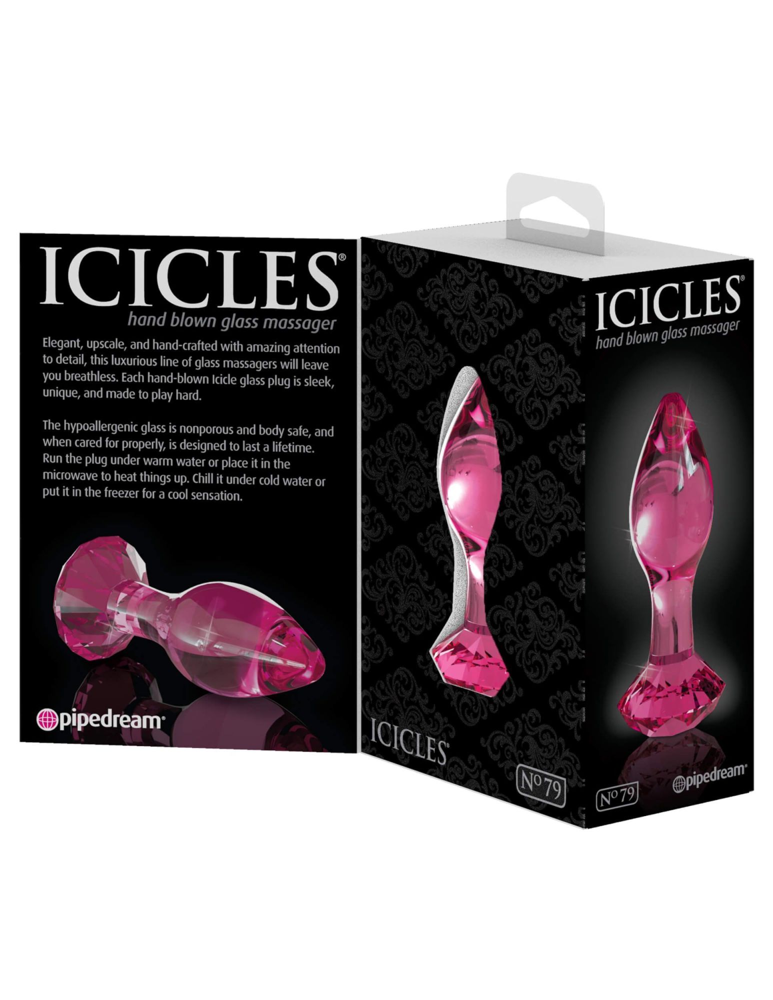 анальная пробка стеклянная pipedream icicles no 79, розовая в России