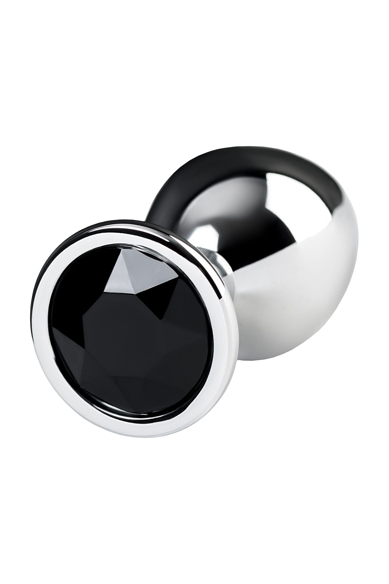 анальная втулка metal by toyfa, металл, серебряная, с чёрным кристаллом в России