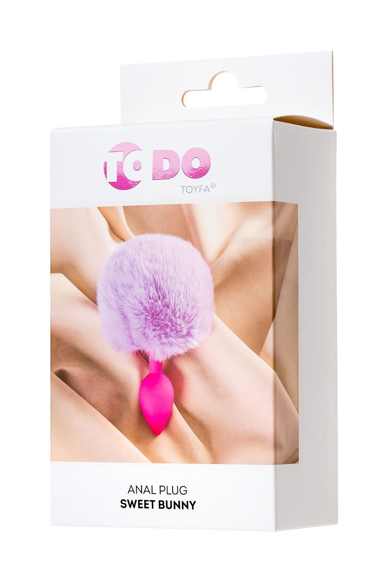 анальная втулка с хвостом todo by toyfa sweet bunny, силикон, розовая в России