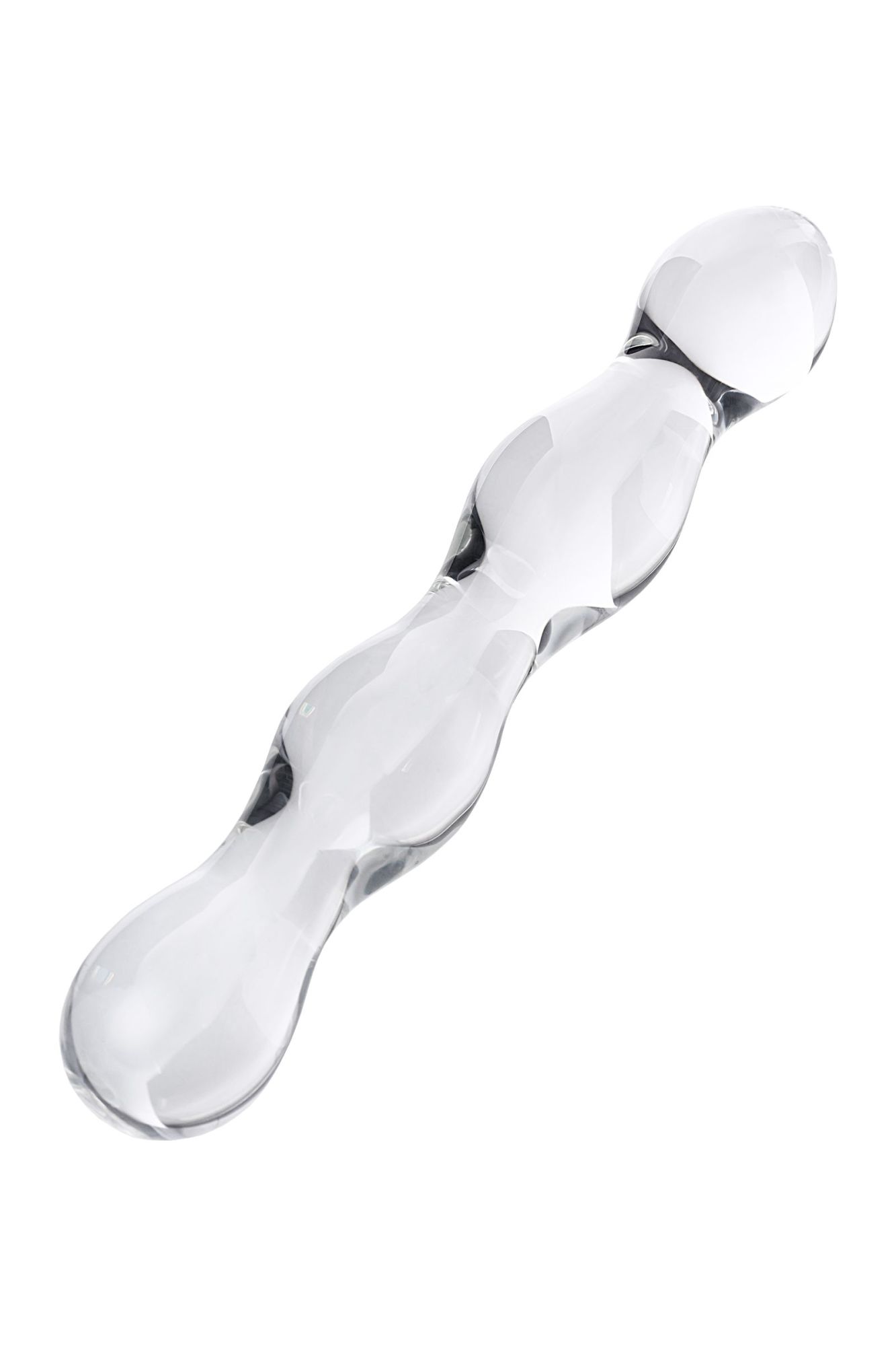 двусторонний фаллоимитатор sexus glass, стекло, прозрачный, 18,5 см в России