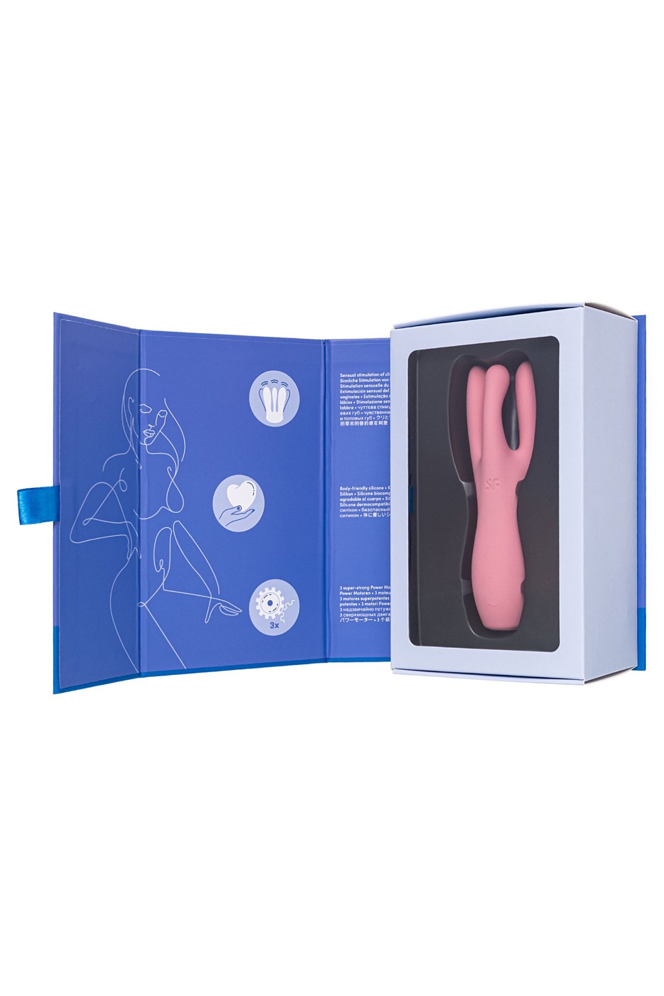 вибростимулятор satisfyer threesome 3, силикон, розовый, 14 см в России