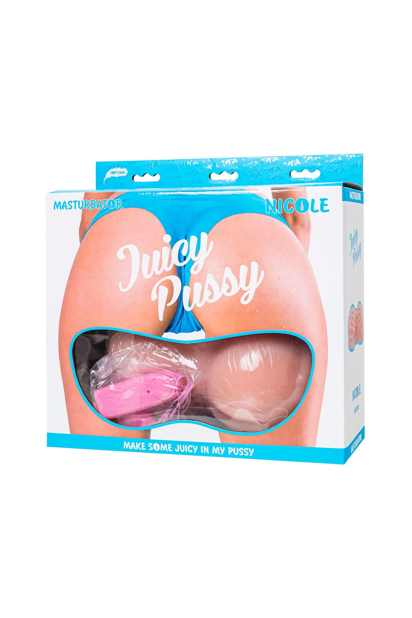 мастурбатор реалистичный toyfa juicy pussy nicole с вибрацией, вагина и анус, tpr, телесный, 19 см в России