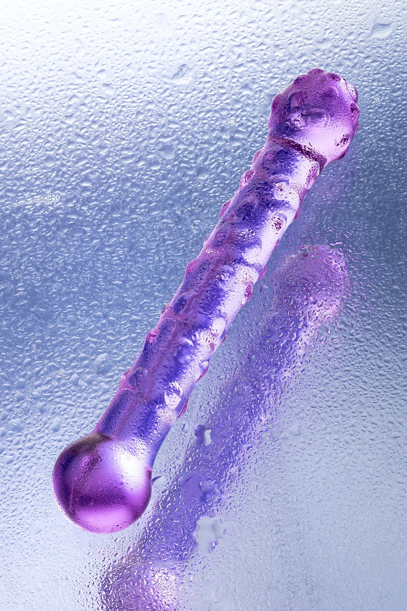 двусторонний фаллоимитатор sexus glass, стекло, фиолетовый, 19,5 см в России
