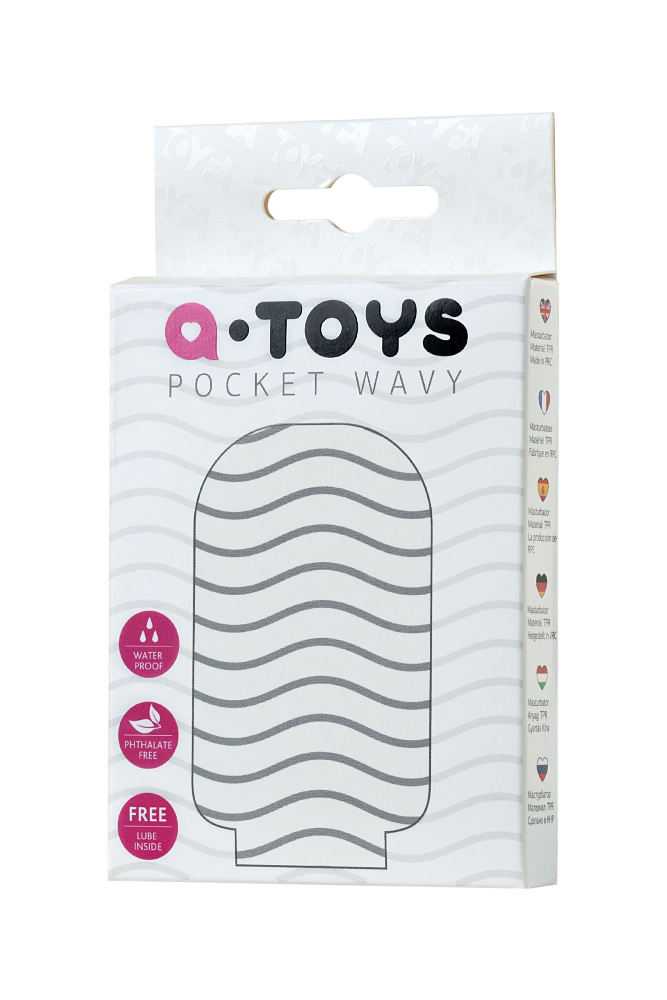 мастурбатор toyfa a-toys pocket wavy, tpr, белый, 7,8 см в России
