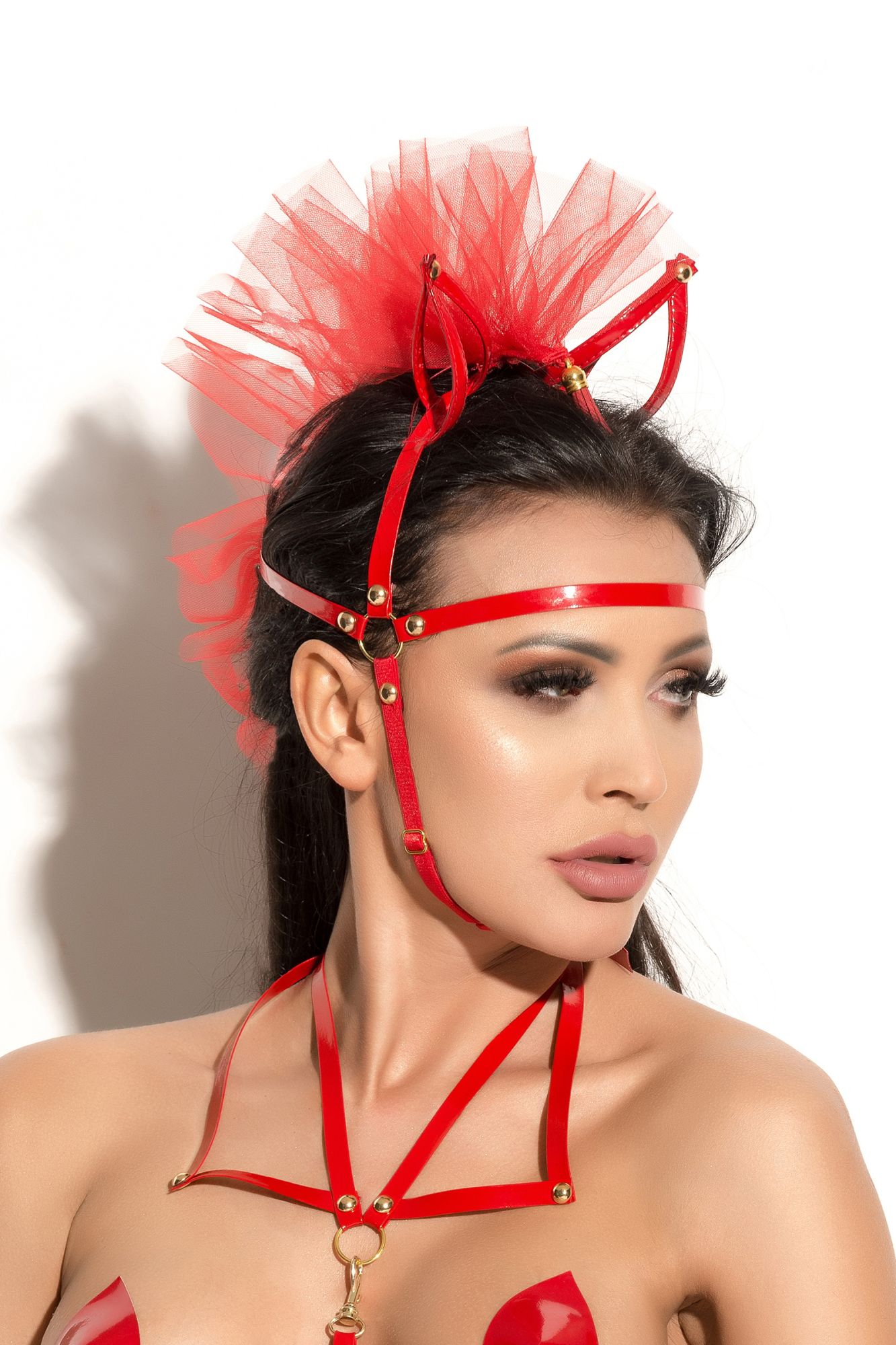 маска с ушками me seduce queen of hearts allure, красная, os в России