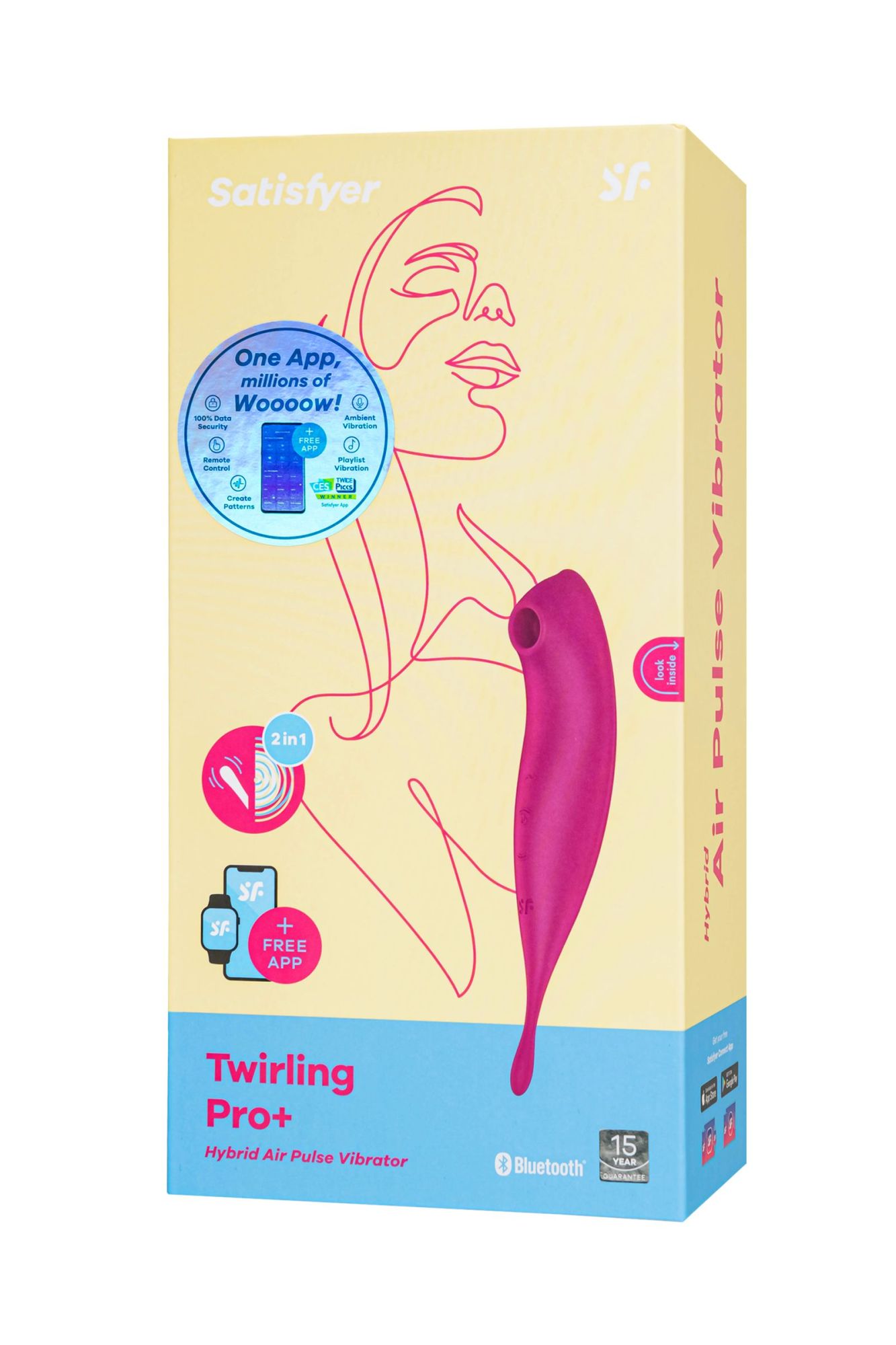 вакуум-волновой бесконтактный стимулятор клитора satisfyer twirling pro, силикон, малиновый, 20 см в России
