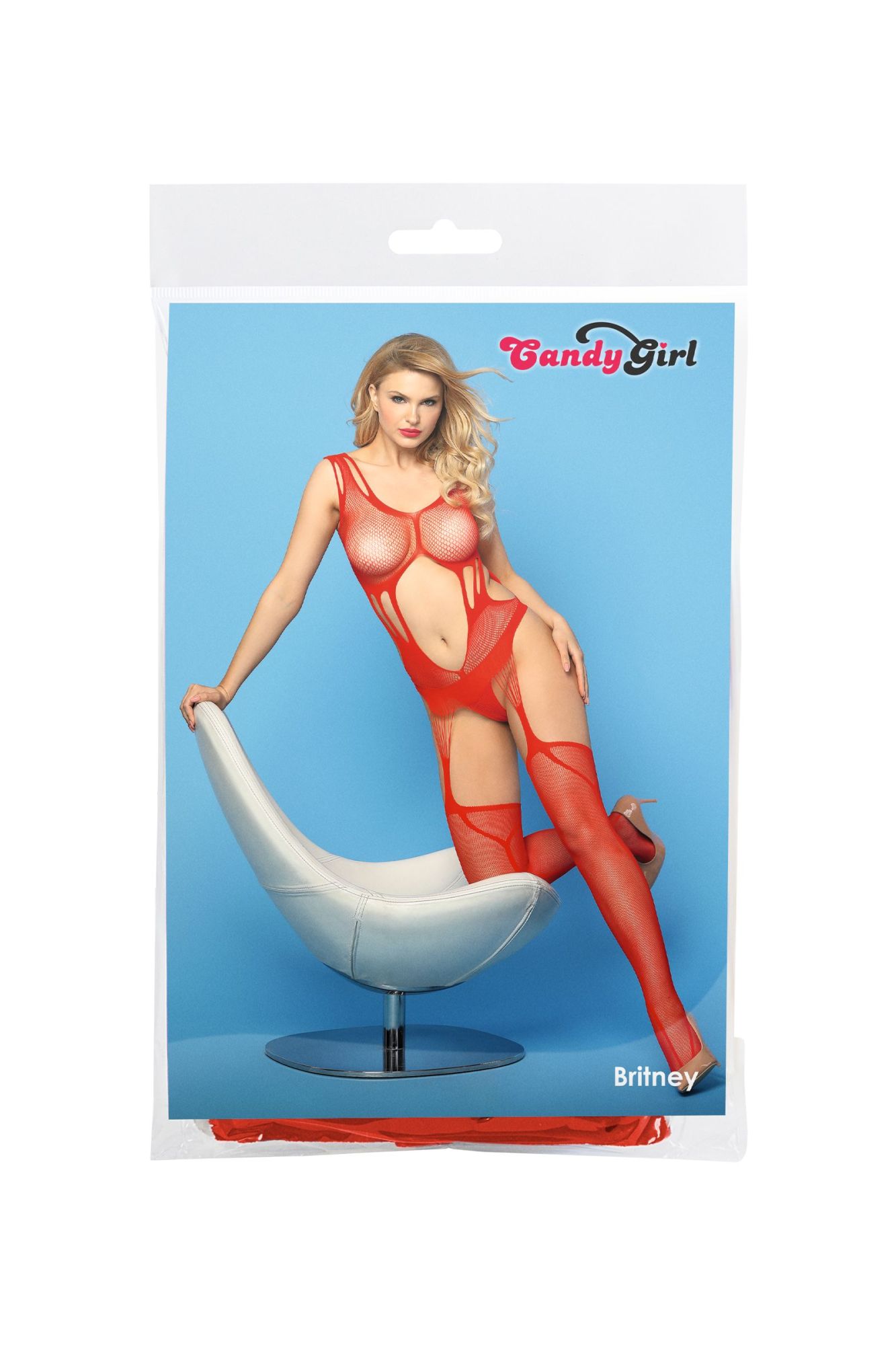 Эротическое костюм-сетка candy girl britney красный, os в России
