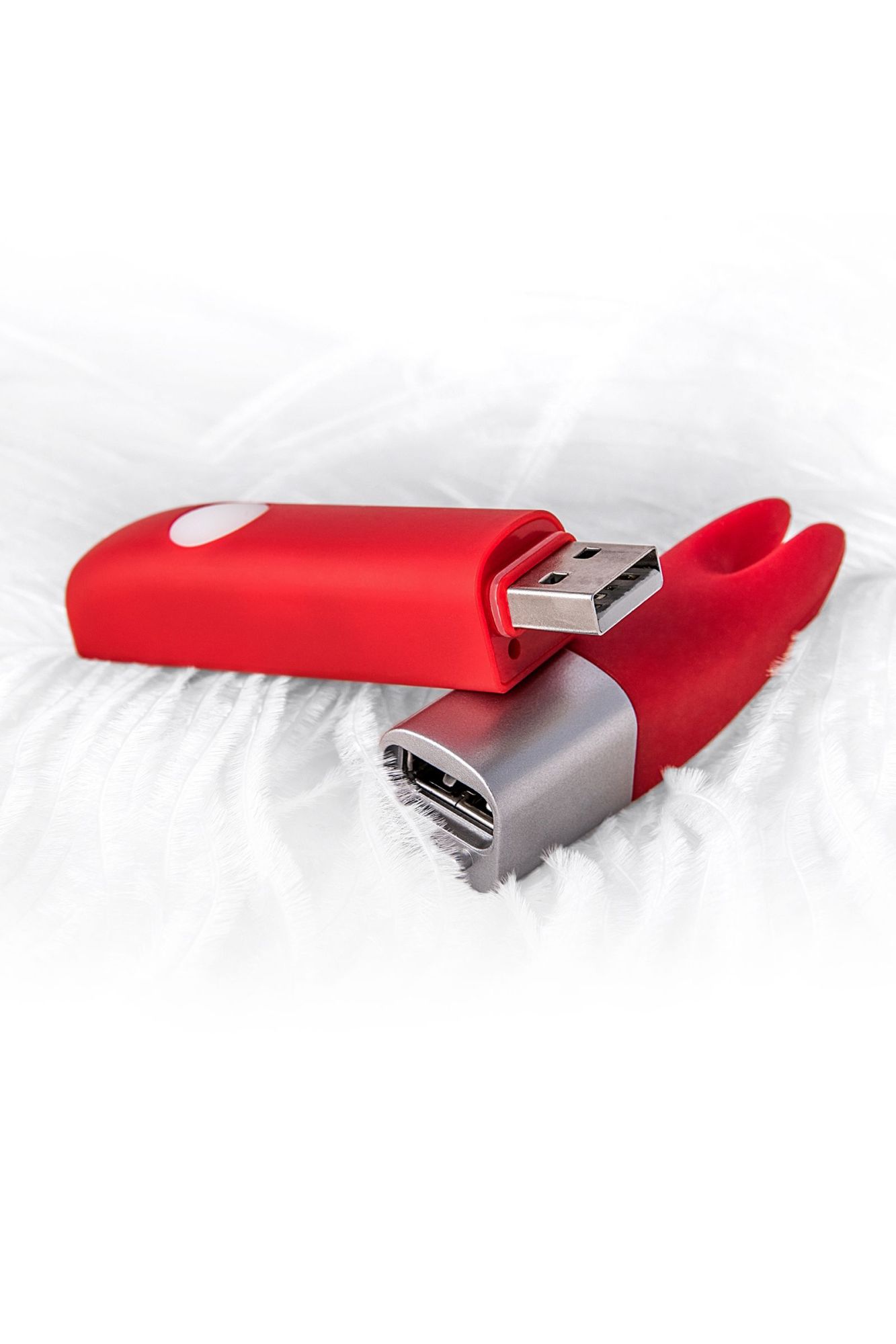 вибратор клиторальный qvibry 4gb usb памяти, силикон, красный, 12 см в России