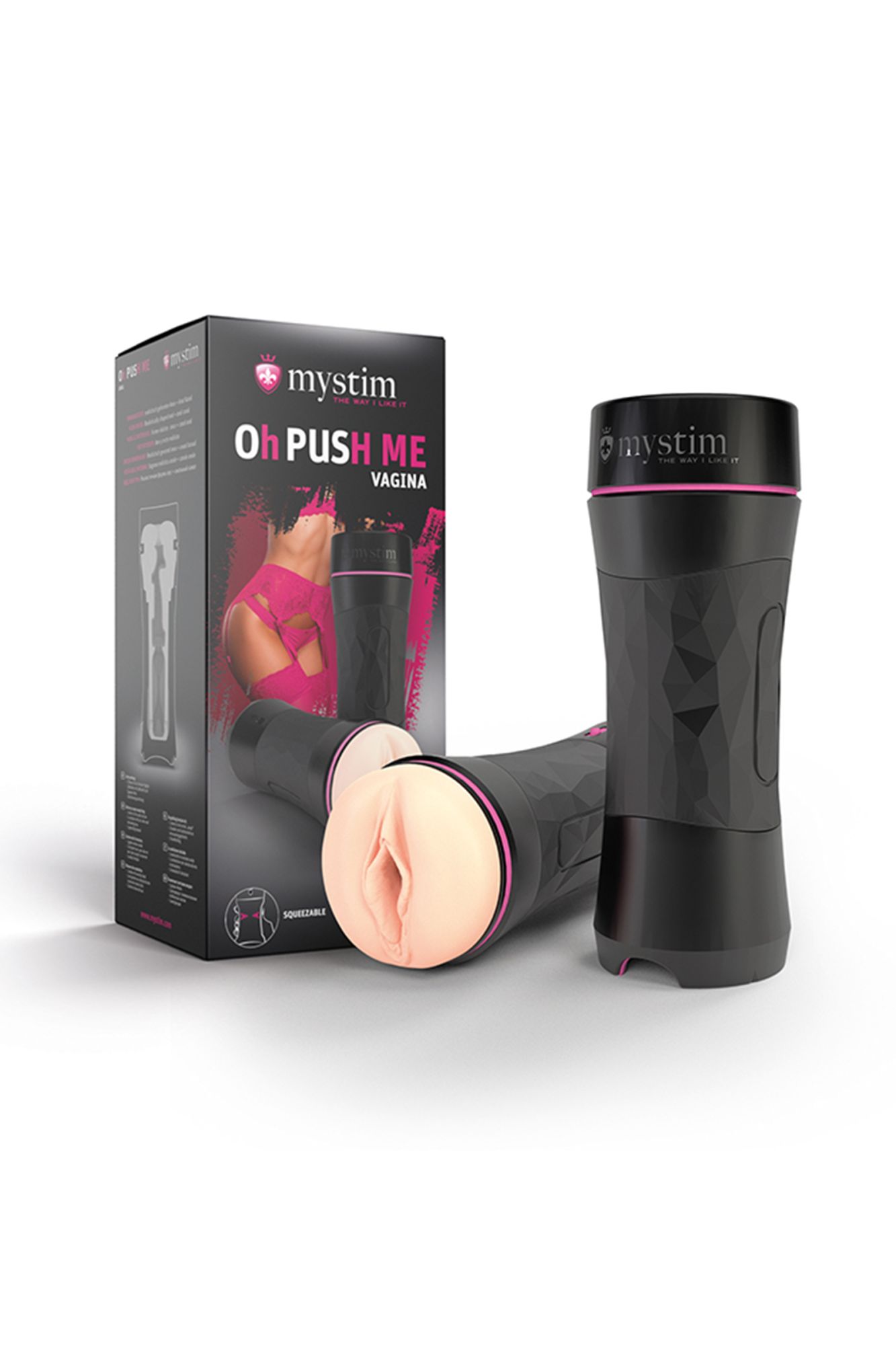 мастурбатор mystim oh push me vagina,tpe, телесный, 21,5 см в России
