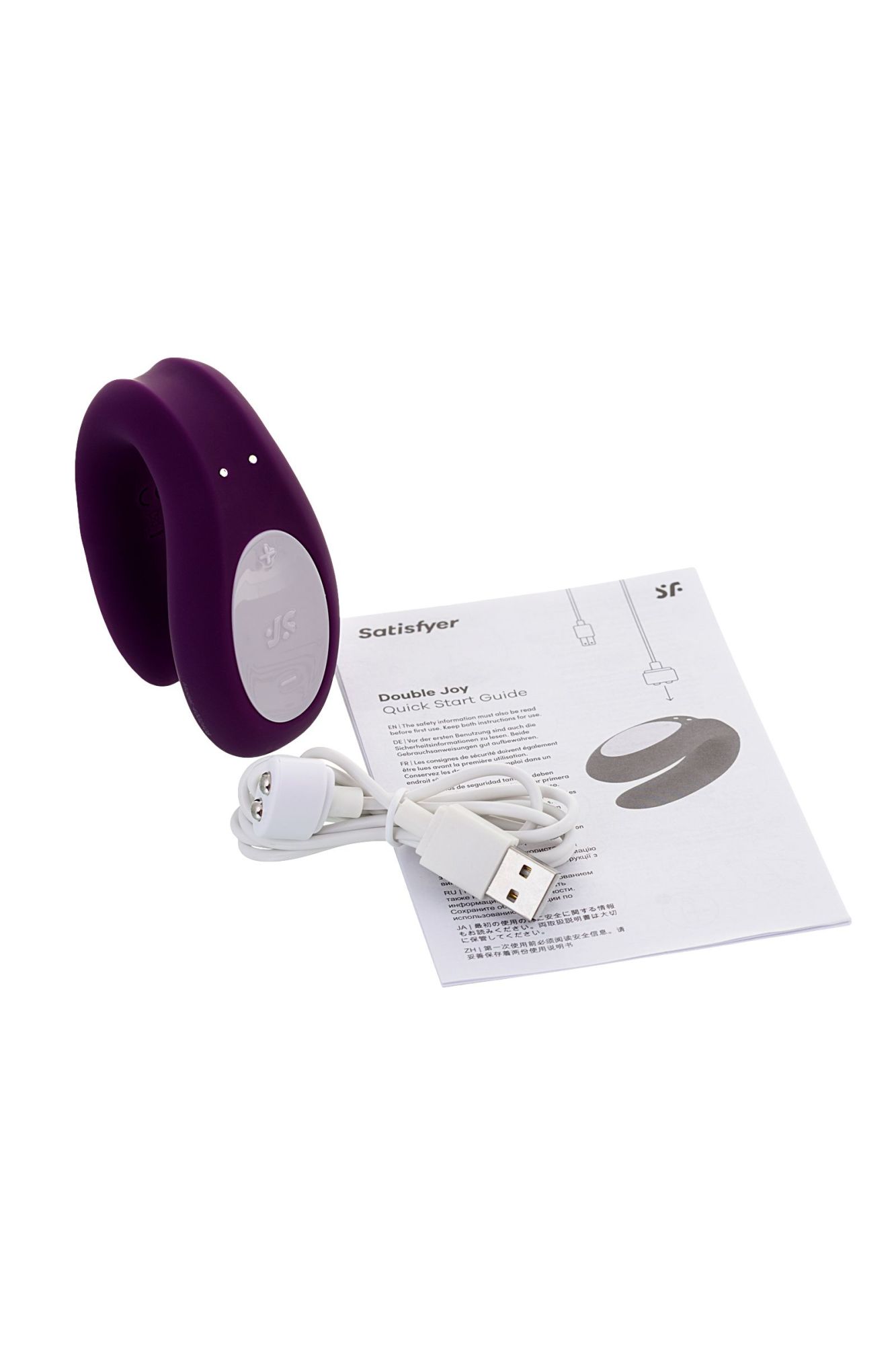 многофункциональный стимулятор для пар satisfyer partner double joy, силикон, фиолетовый, 18 см. в России