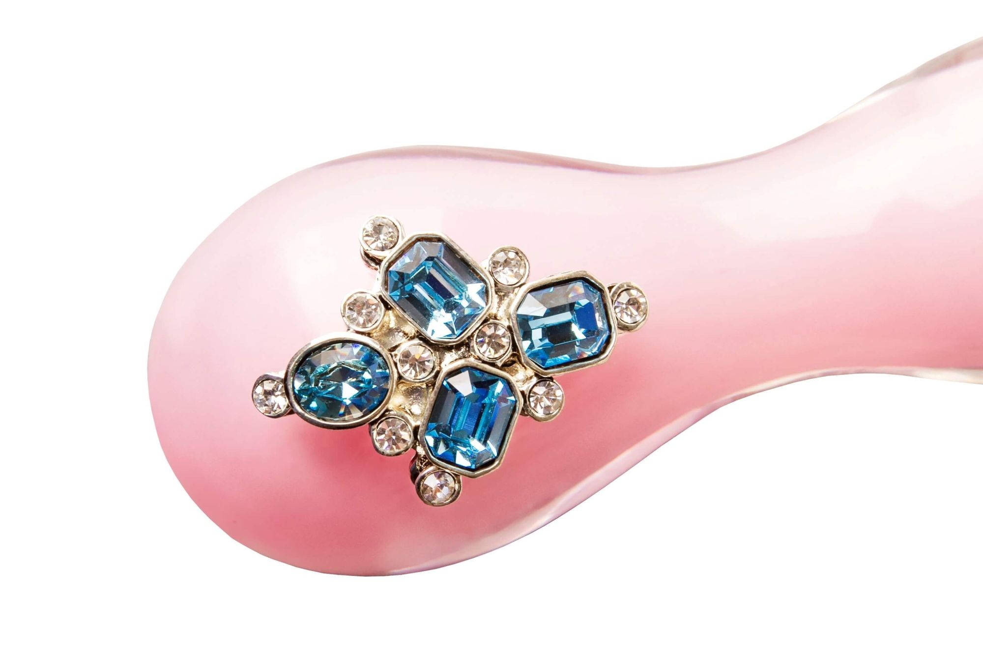 стимулятор стеклянный с кристаллами swarovski, розовый в России