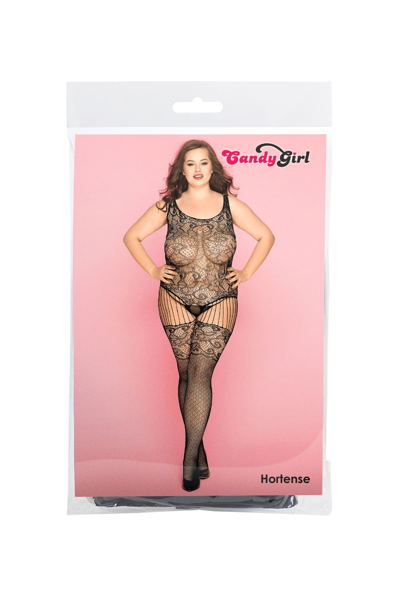 Эротическое костюм-сетка и стринги candy girl hortense черные, 2xl в России