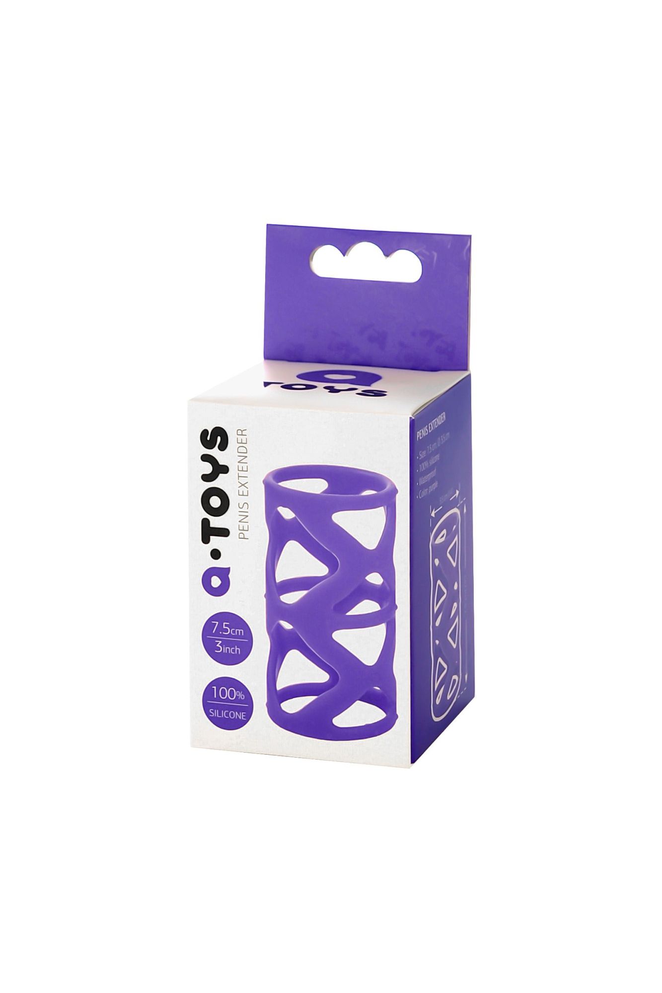 насадка на пенис toyfa a-toys, силикон, фиолетовый, 7,5 см в России