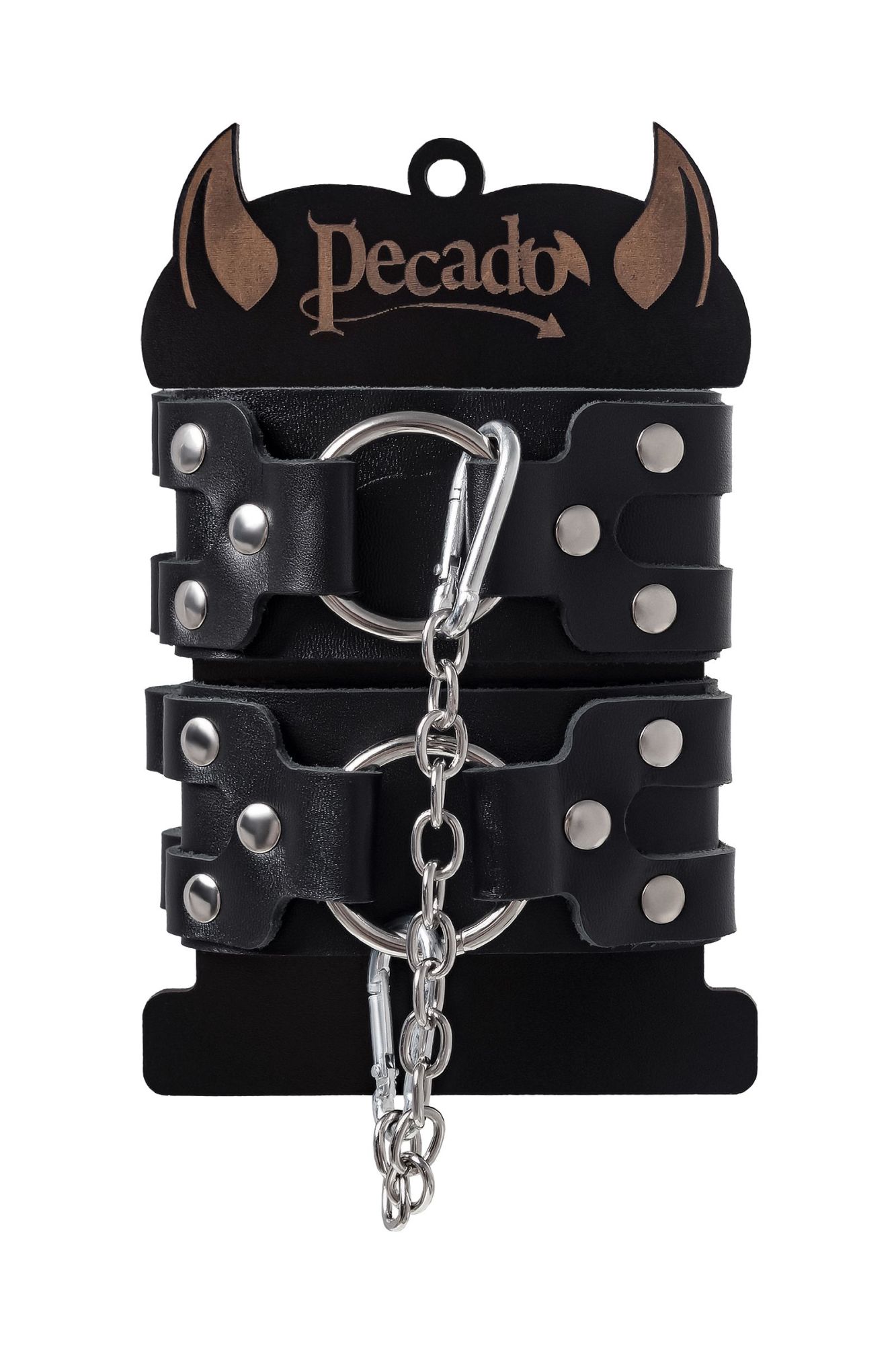 оковы pecado bdsm, с двумя ремешками, натуральная кожа, чёрные в России