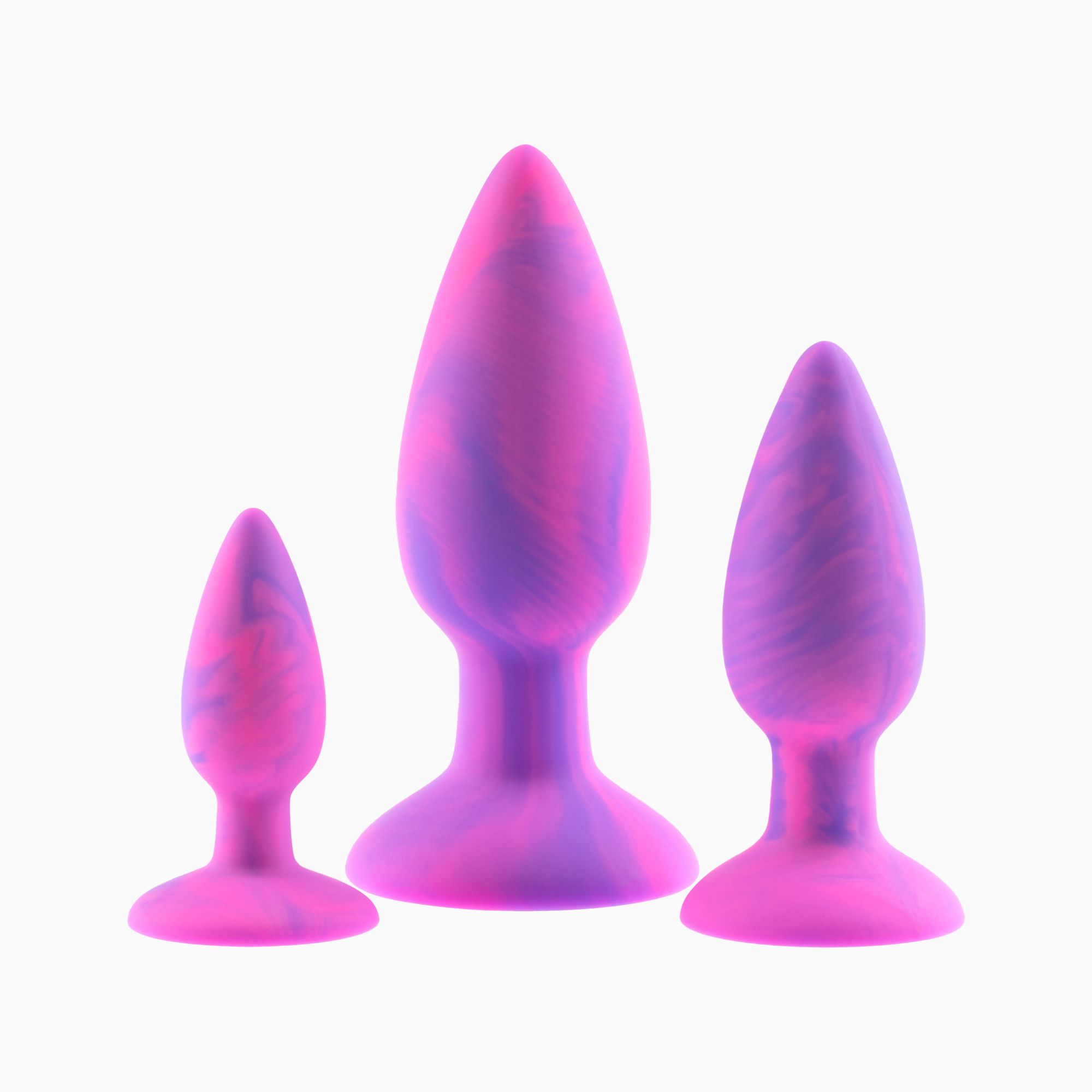 набор анальных пробок pink rabbit donny, 3 шт., силикон, розово-фиолетовые в России