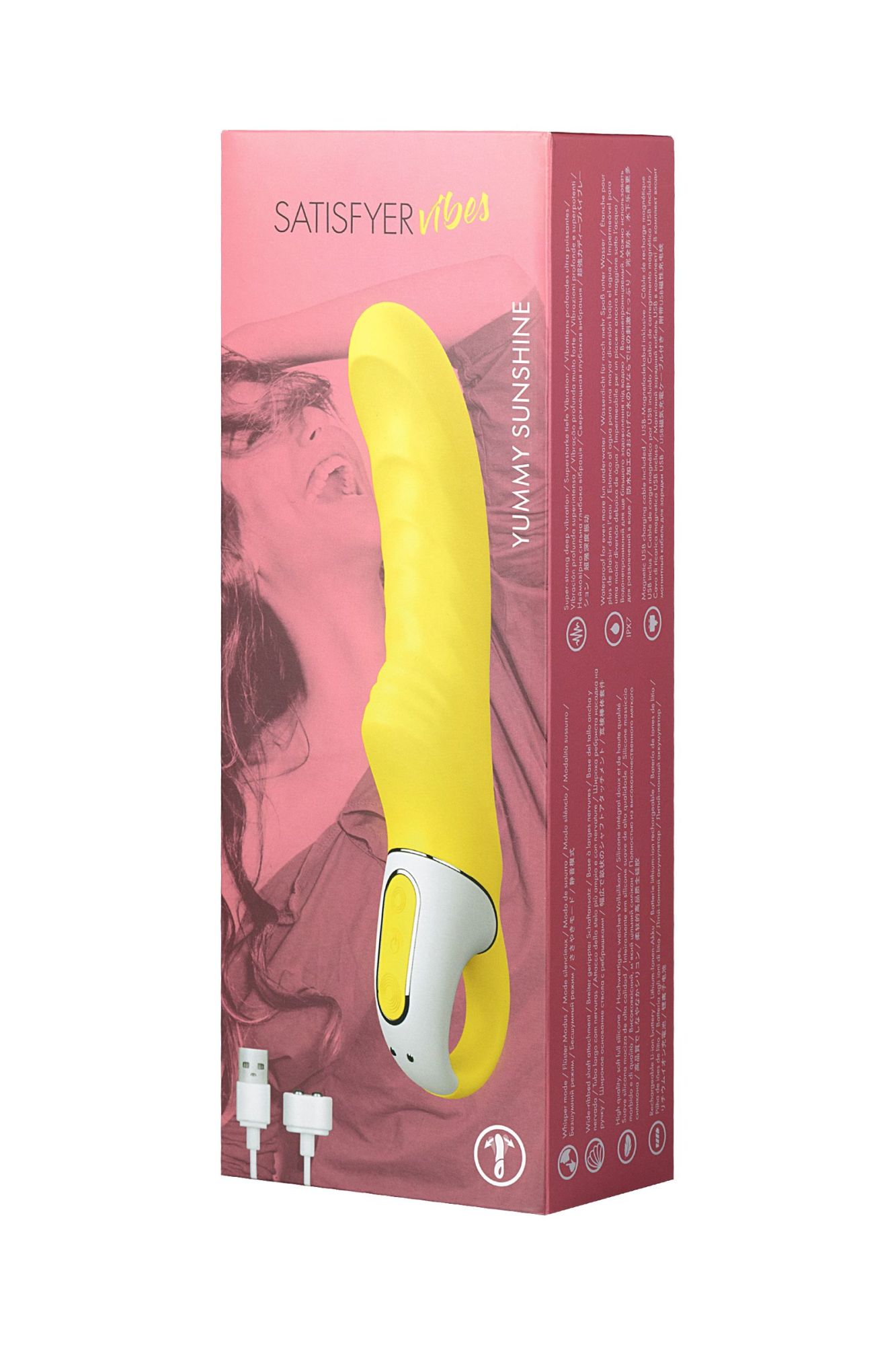 нереалистичный вибратор satisfyer vibes yummy sunshine, силикон, желтый, 22,5 см. в России
