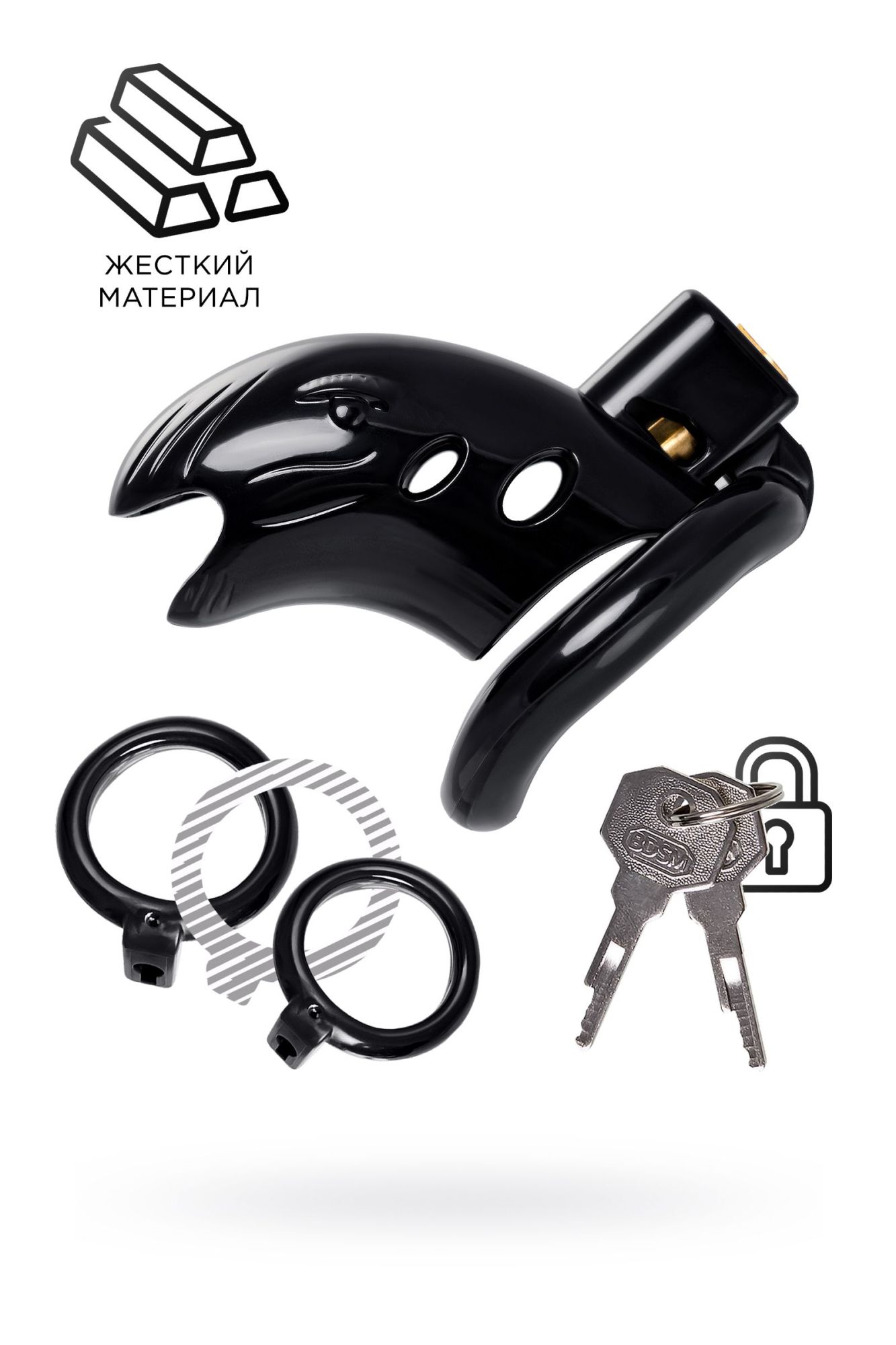 пояс верности мужской black&red by toyfa, abs пластик, черный, 10 см в России