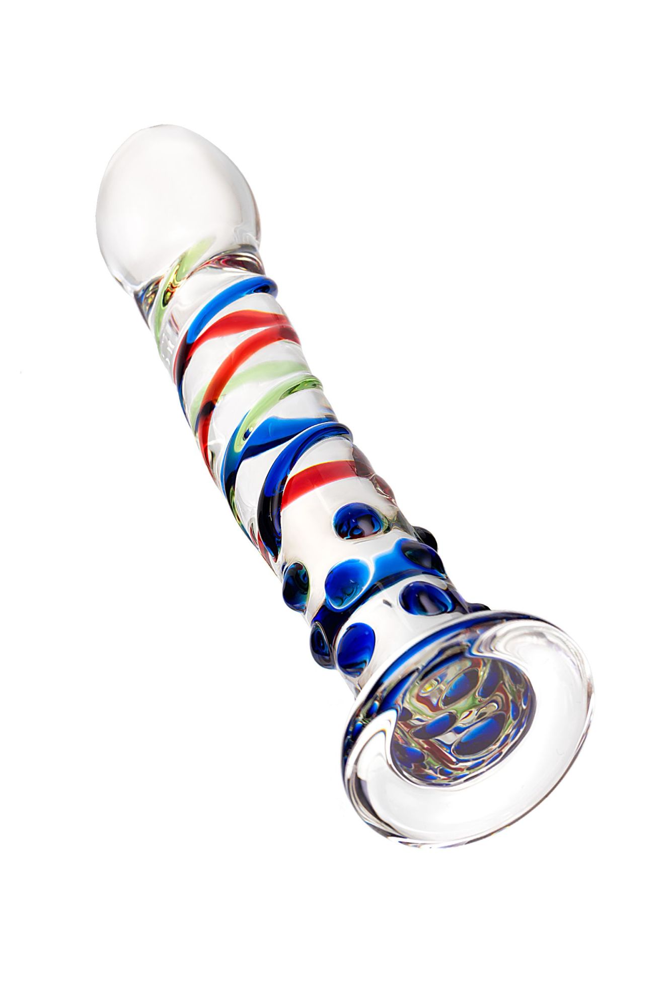 нереалистичный фаллоимитатор sexus glass, стекло, рельефный, 18 см в России