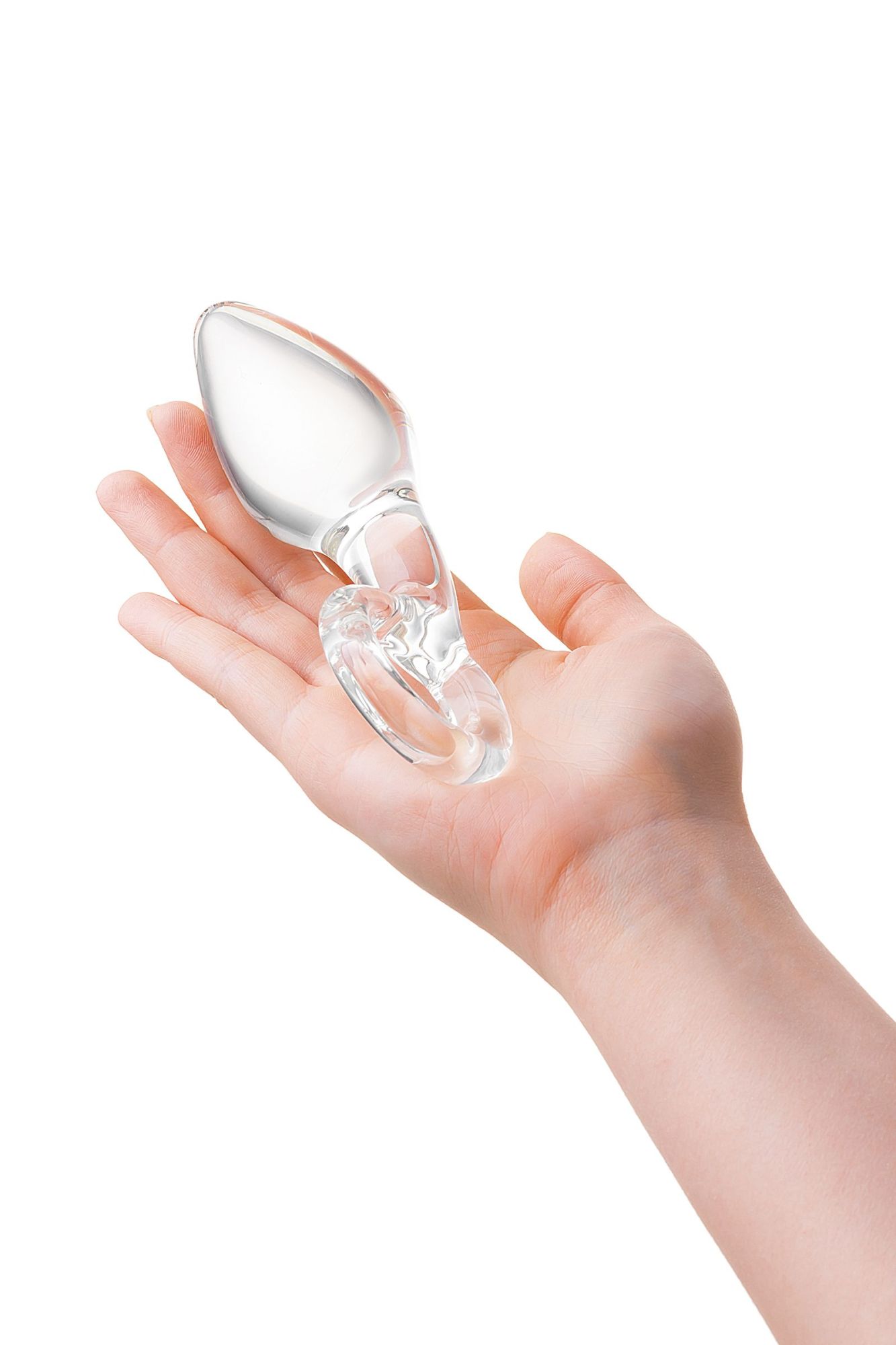 анальная втулка sexus glass, стекло, прозрачная, 14,5 см, ø 4 см с колечком в России