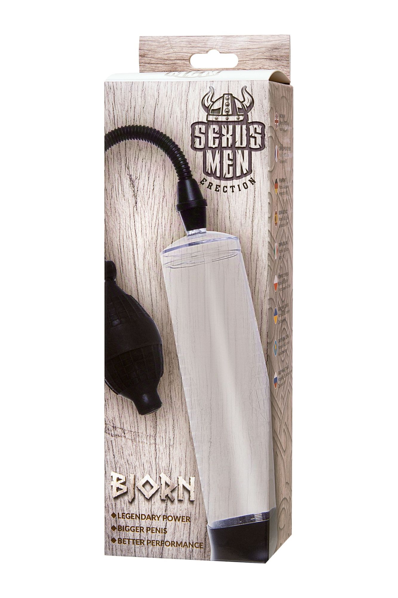 механическая помпа sexus men erection bjorn, abs-пластик, черная в России