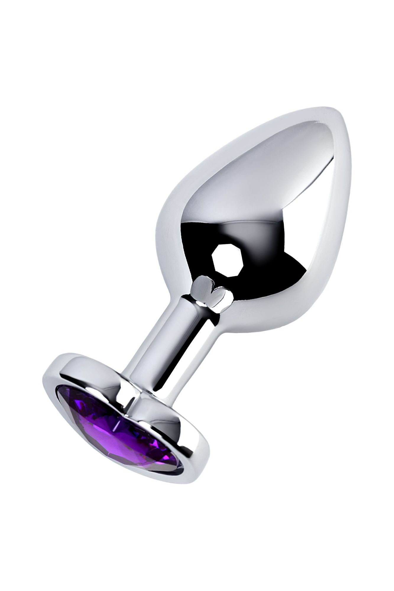 анальная втулка metal by toyfa, металл, серебряная, с фиолетовым кристаллом, 8 см, ø 3,4 см, 85 г в России