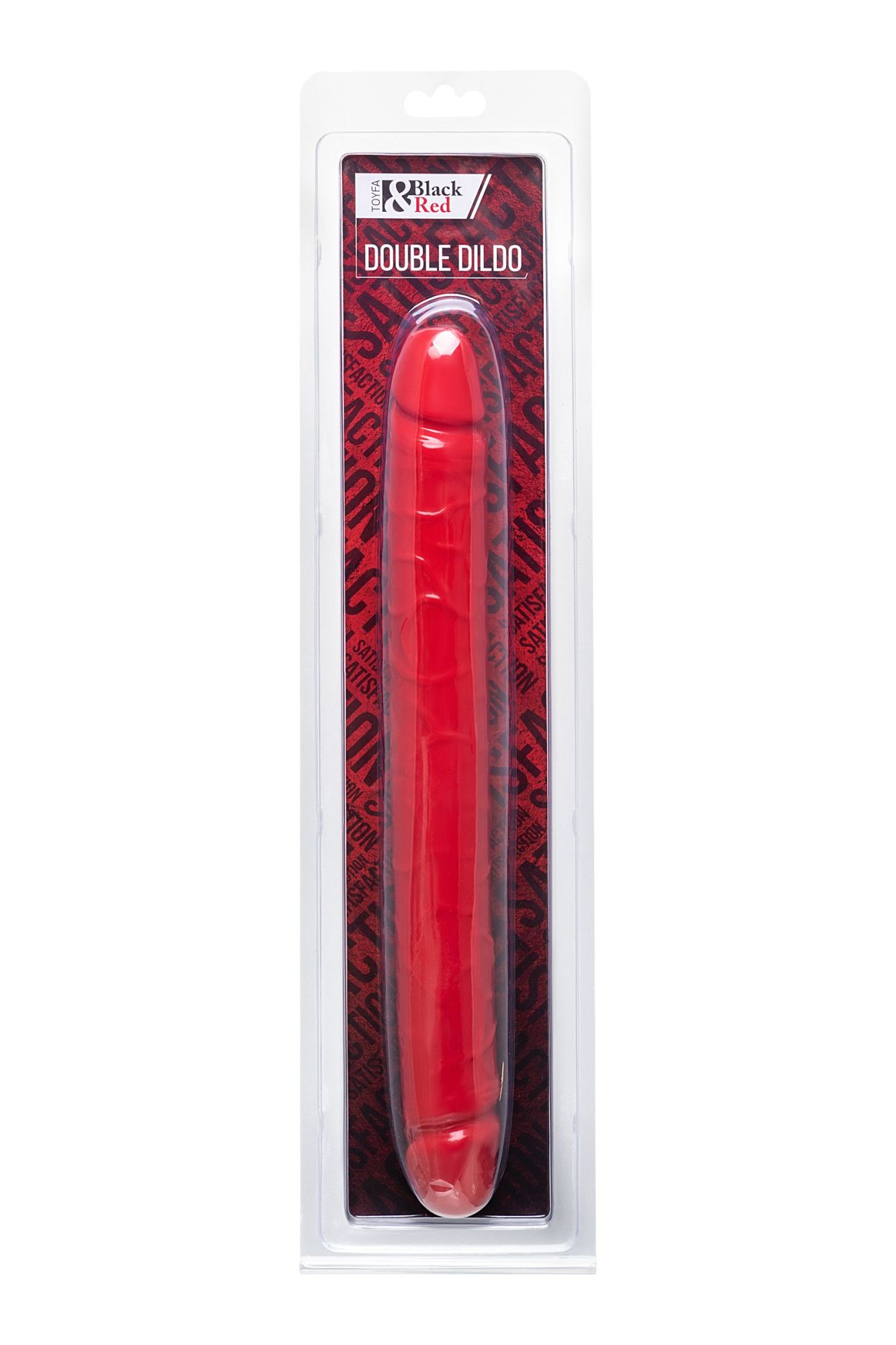 красный двусторонний фаллоимитатор toyfa black & red, пвх, 31 см в России