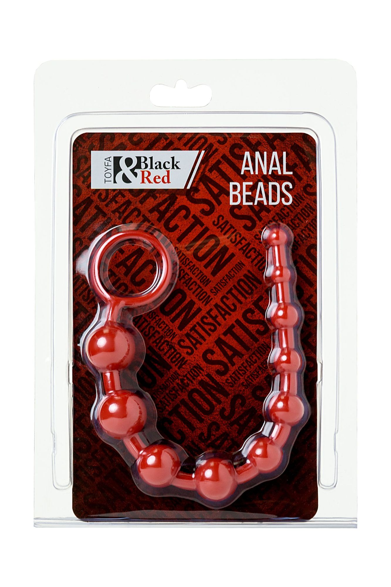 анальная цепочка black & red by toyfa, пвх, красная, 31 см, ø 3 см в России