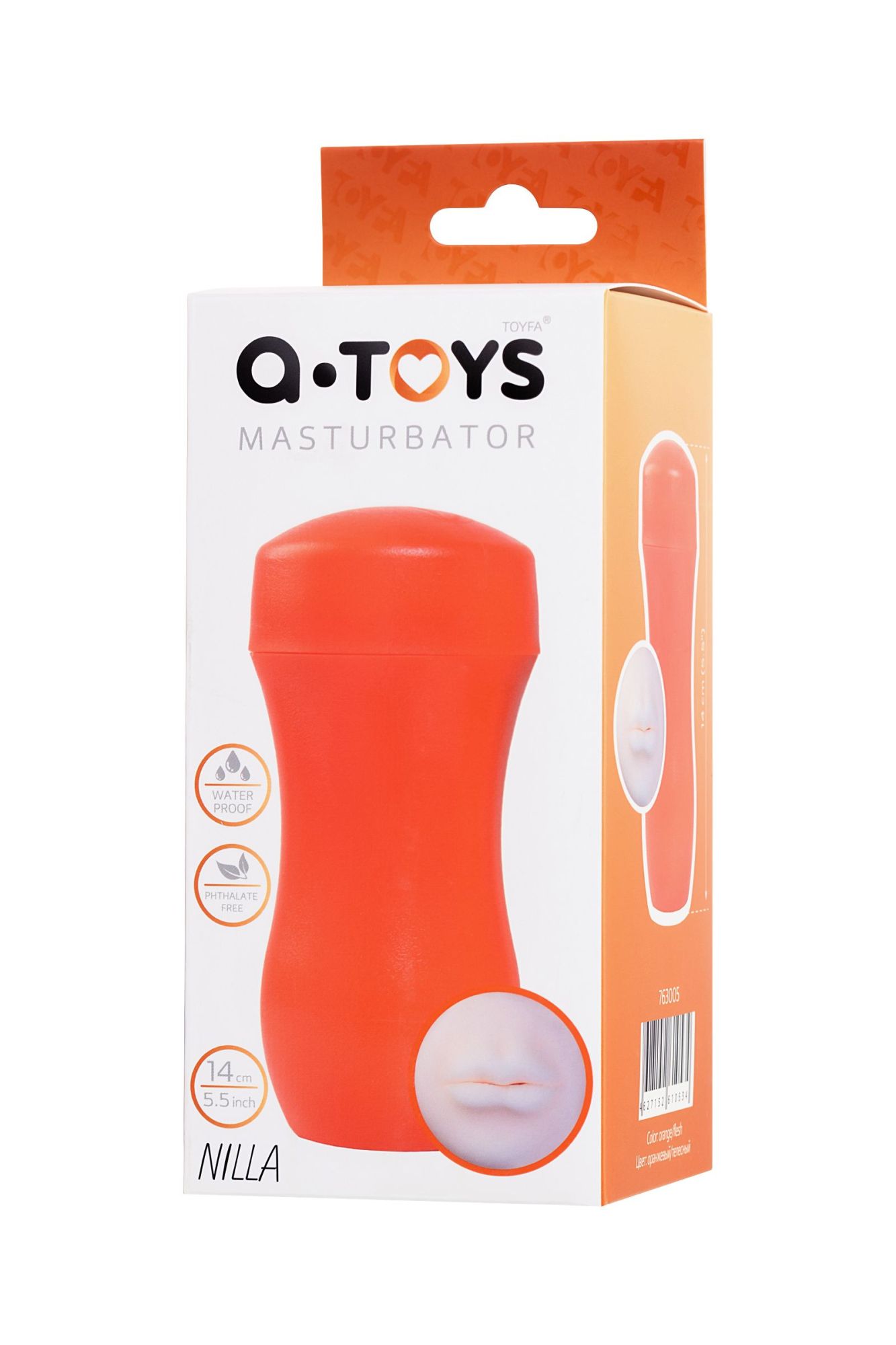 мастурбатор toyfa  a-toys nilla, рот, tpe, оранжевый, 14 см в России