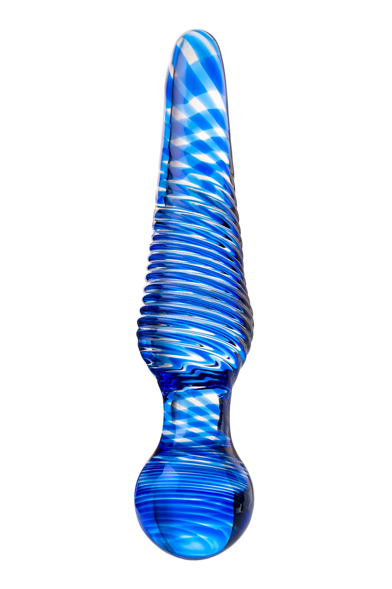 двусторонний фаллоимитатор sexus glass, стекло, синий, 17 см в России