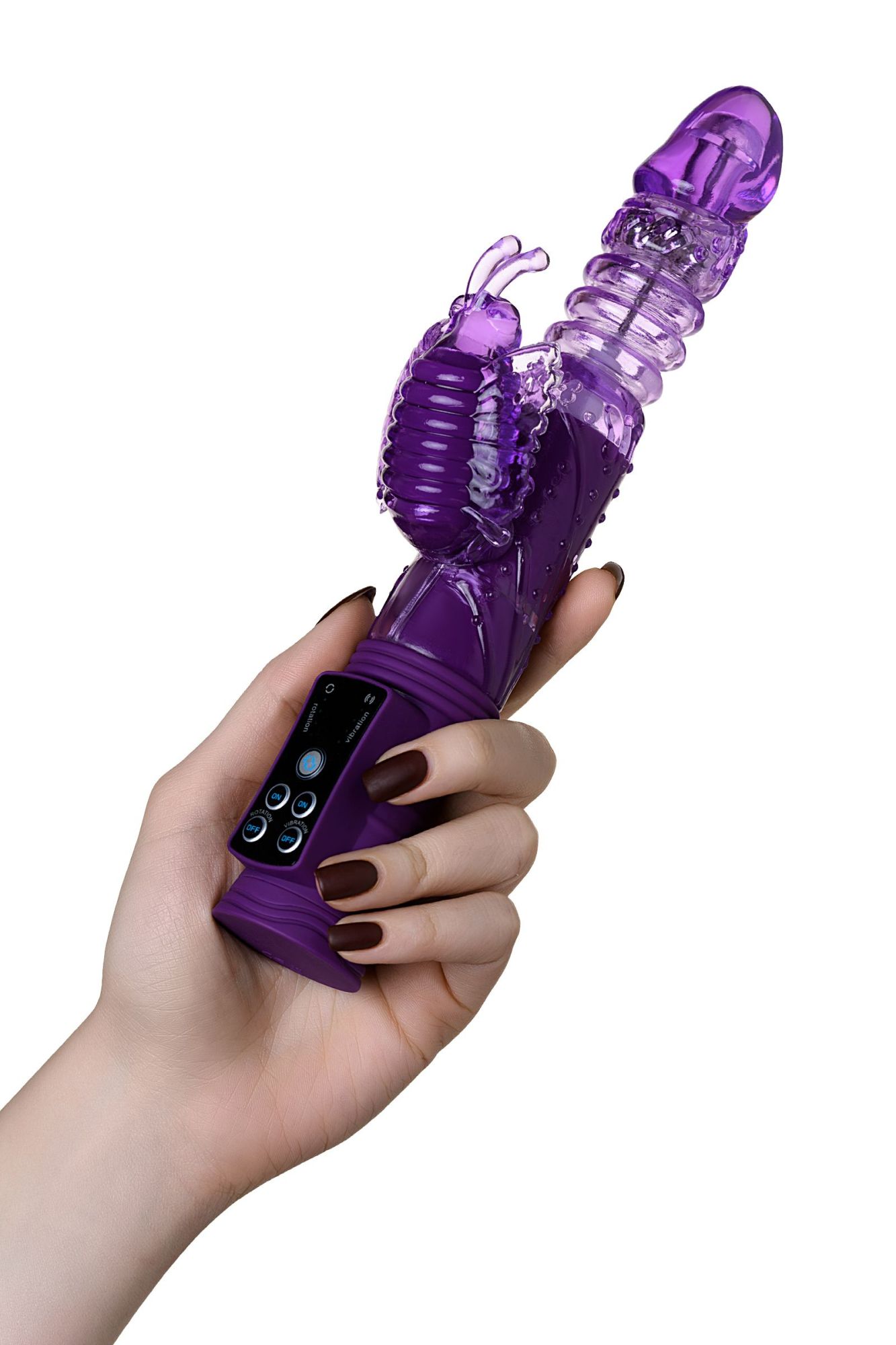 вибратор с клиторальным стимулятором toyfa a-toys high-tech fantasy, tpr, фиолетовый, 23 см в России