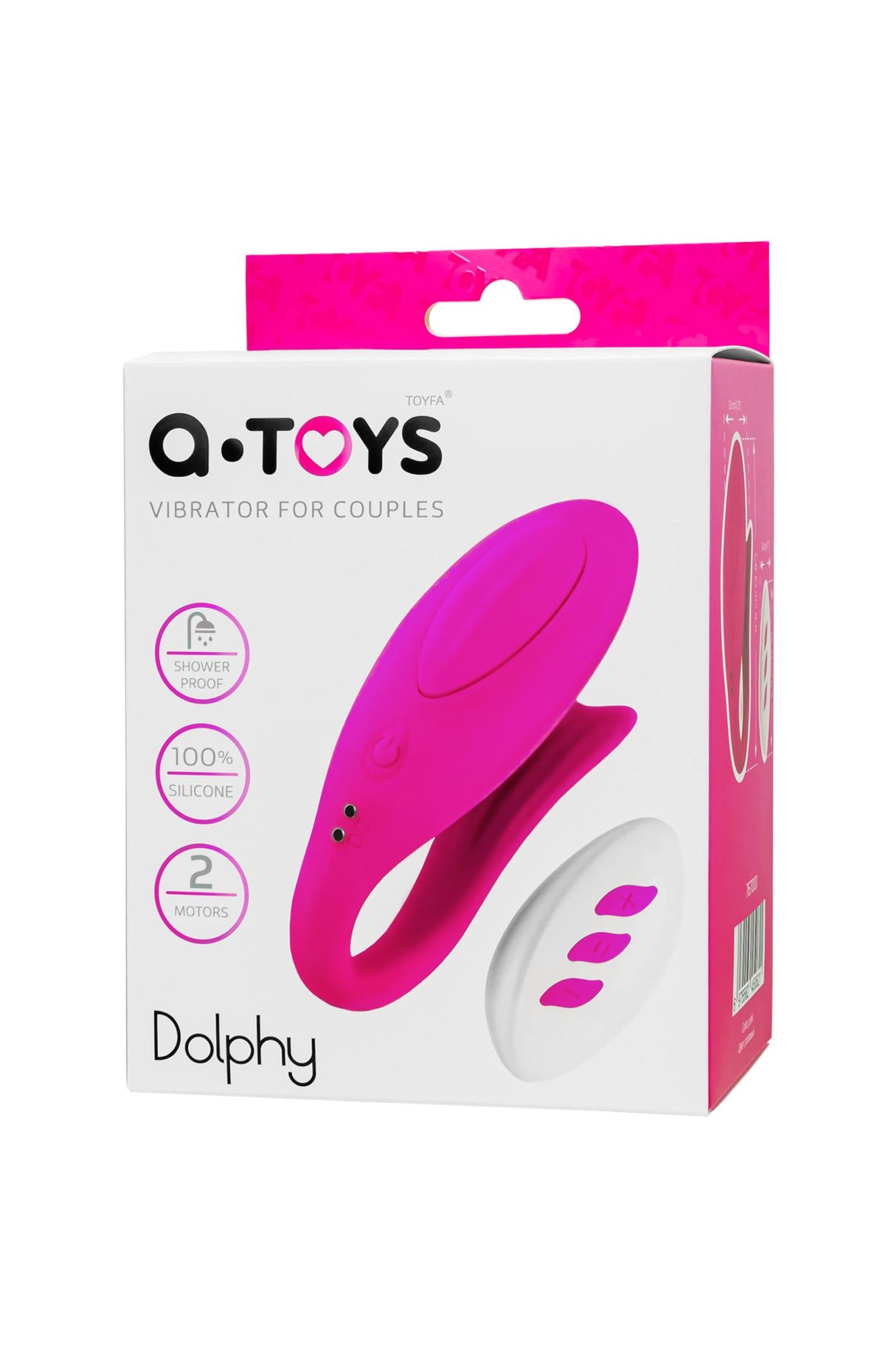 вибратор для пар a-toys by toyfa dolphy, силикон, розовый, 9,6 см в России