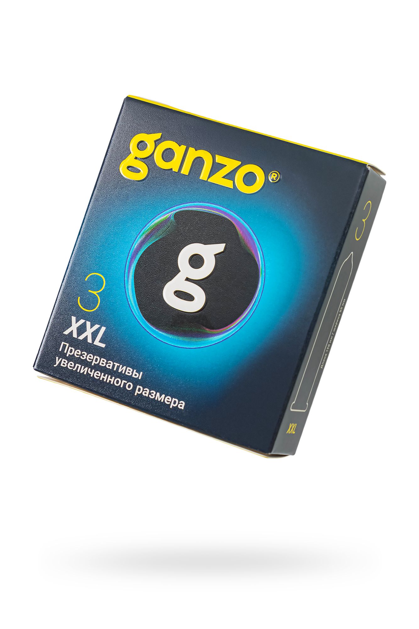 презервативы  ganzo xxl увеличенные, латекс, 19 см, 5,5 см, 3 шт. в России