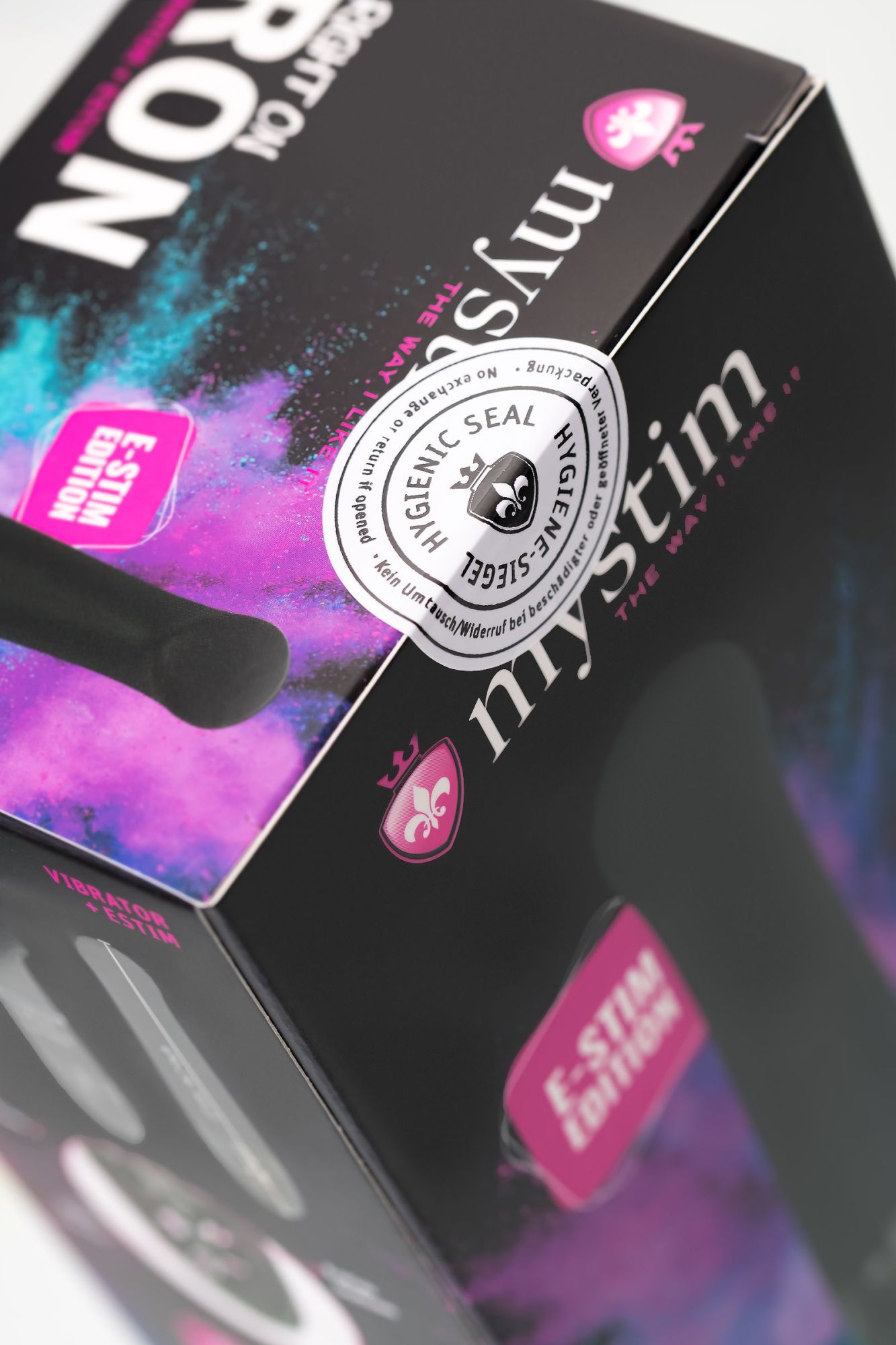 вибратор mystim right on ron с электростимуляцией,силикон, черный, 16,5 см в России