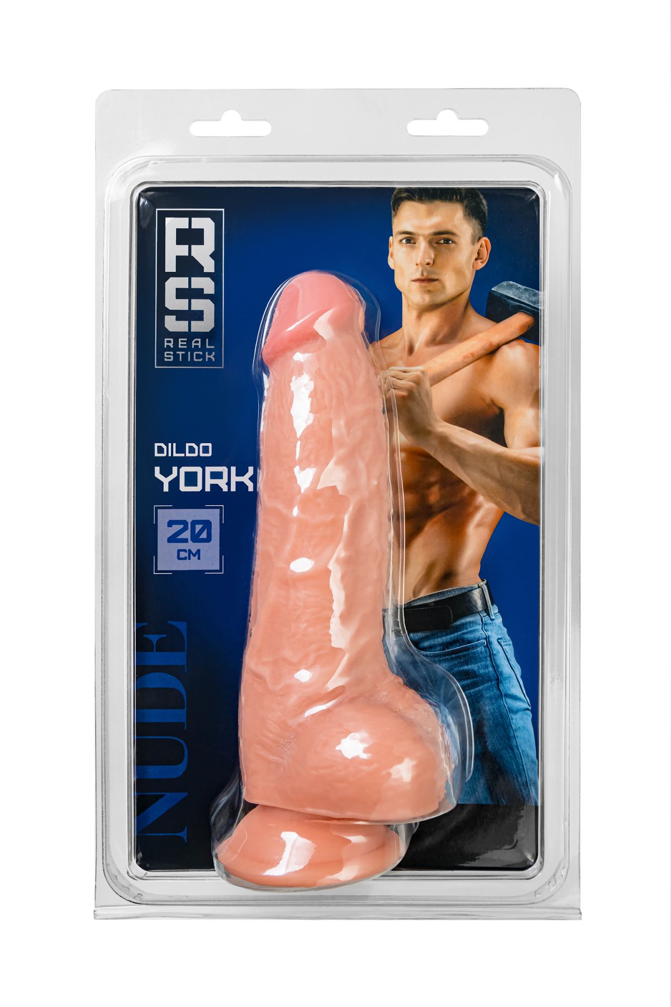 реалистичный фаллоимитатор realstick nude york, pvc, телесный, 20 см в России