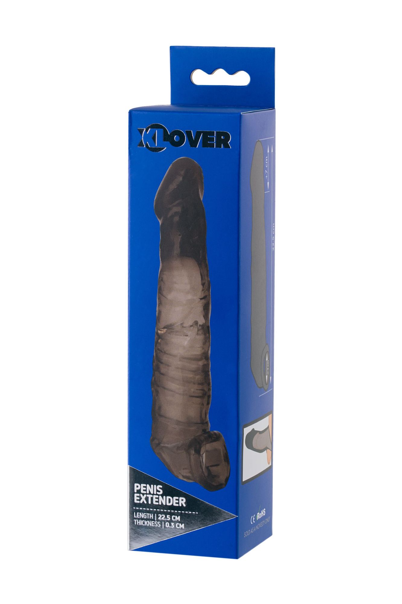 насадка toyfa xlover, для увеличения размера, tpe, черный, прозрачный, 22.5 см в России