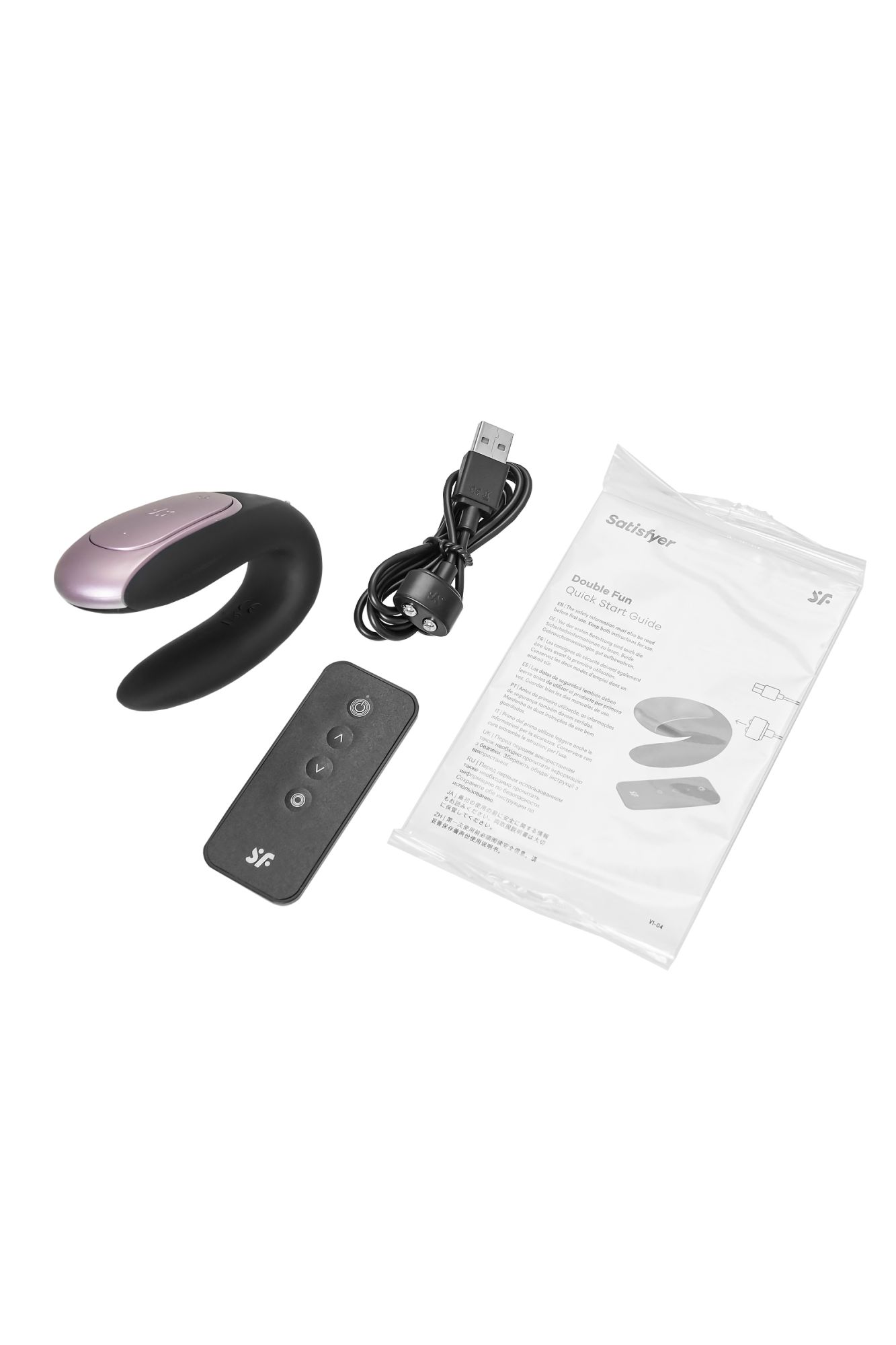 многофункциональный стимулятор для пар satisfyer partner double fun, силикон, черный, 9 см в России