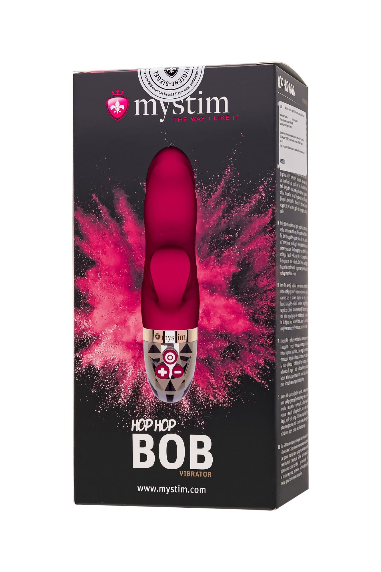 вибратор mystim hop hop bob силикон,бордовый, 16,5 см в России