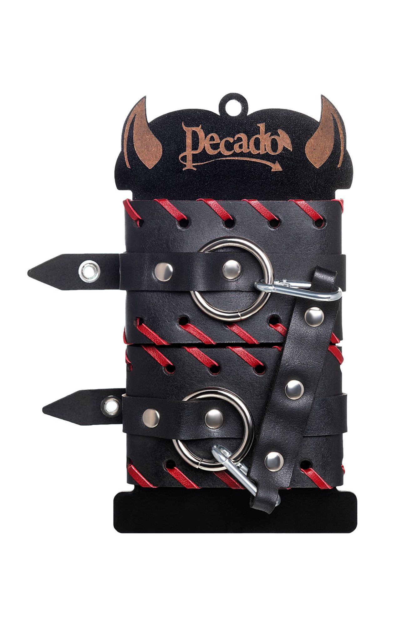 оковы pecado bdsm, с красной окантовкой, натуральная кожа, черные в России