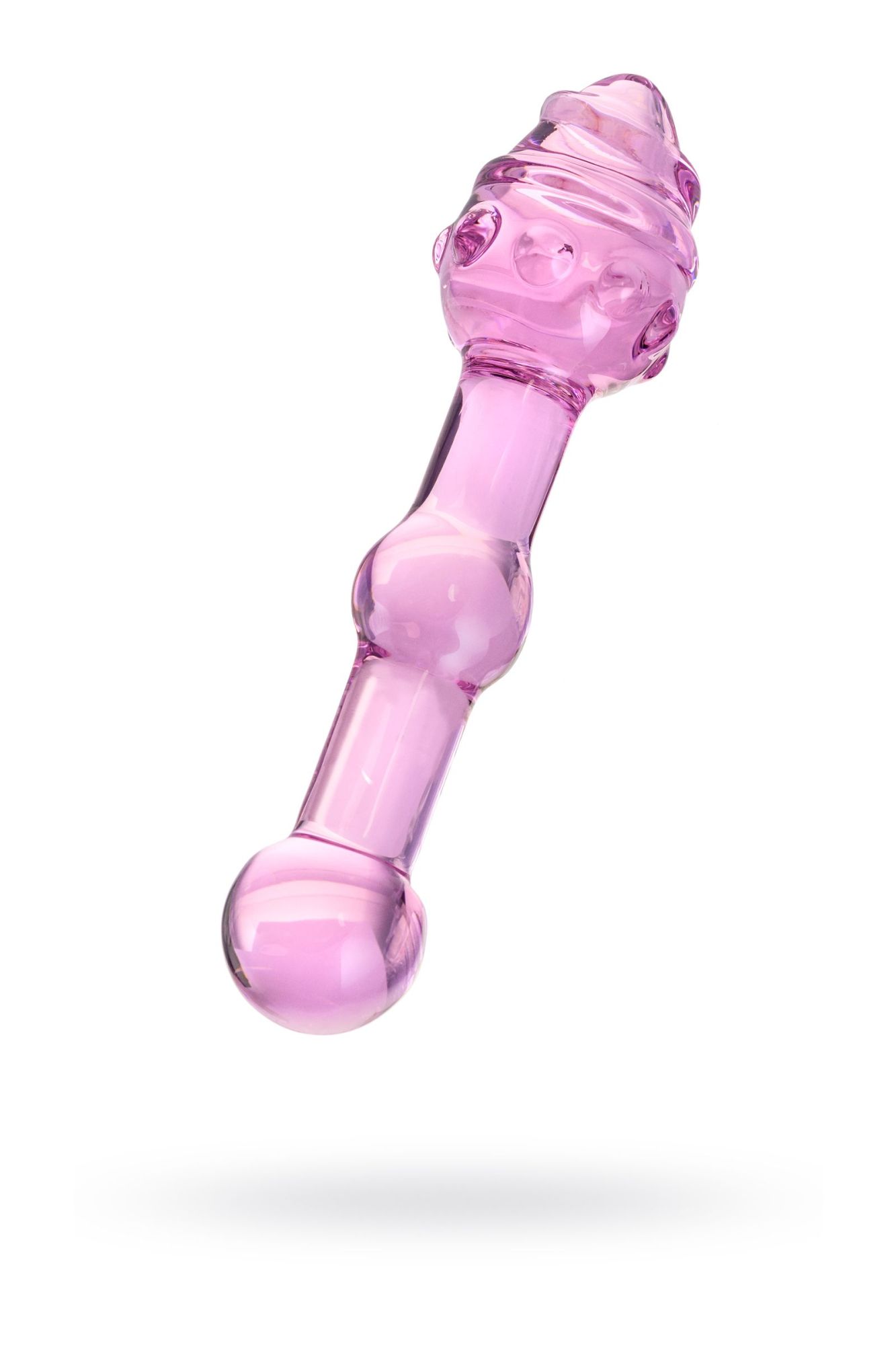 двусторонний фаллоимитатор sexus glass, стекло, розовый, 17 см в России