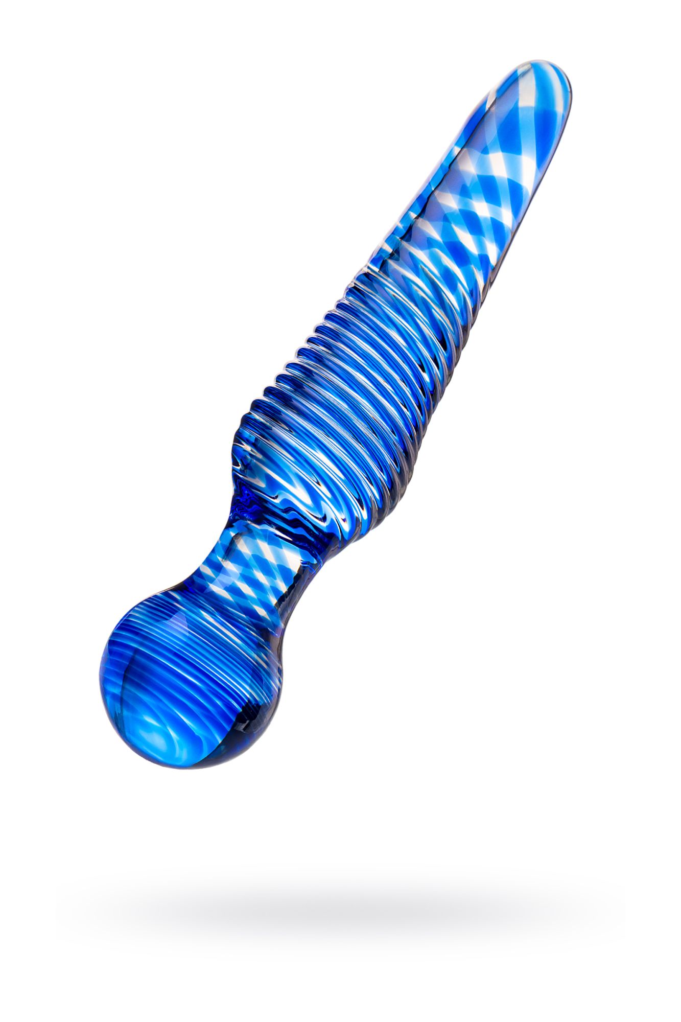 двусторонний фаллоимитатор sexus glass, стекло, синий, 17 см в России