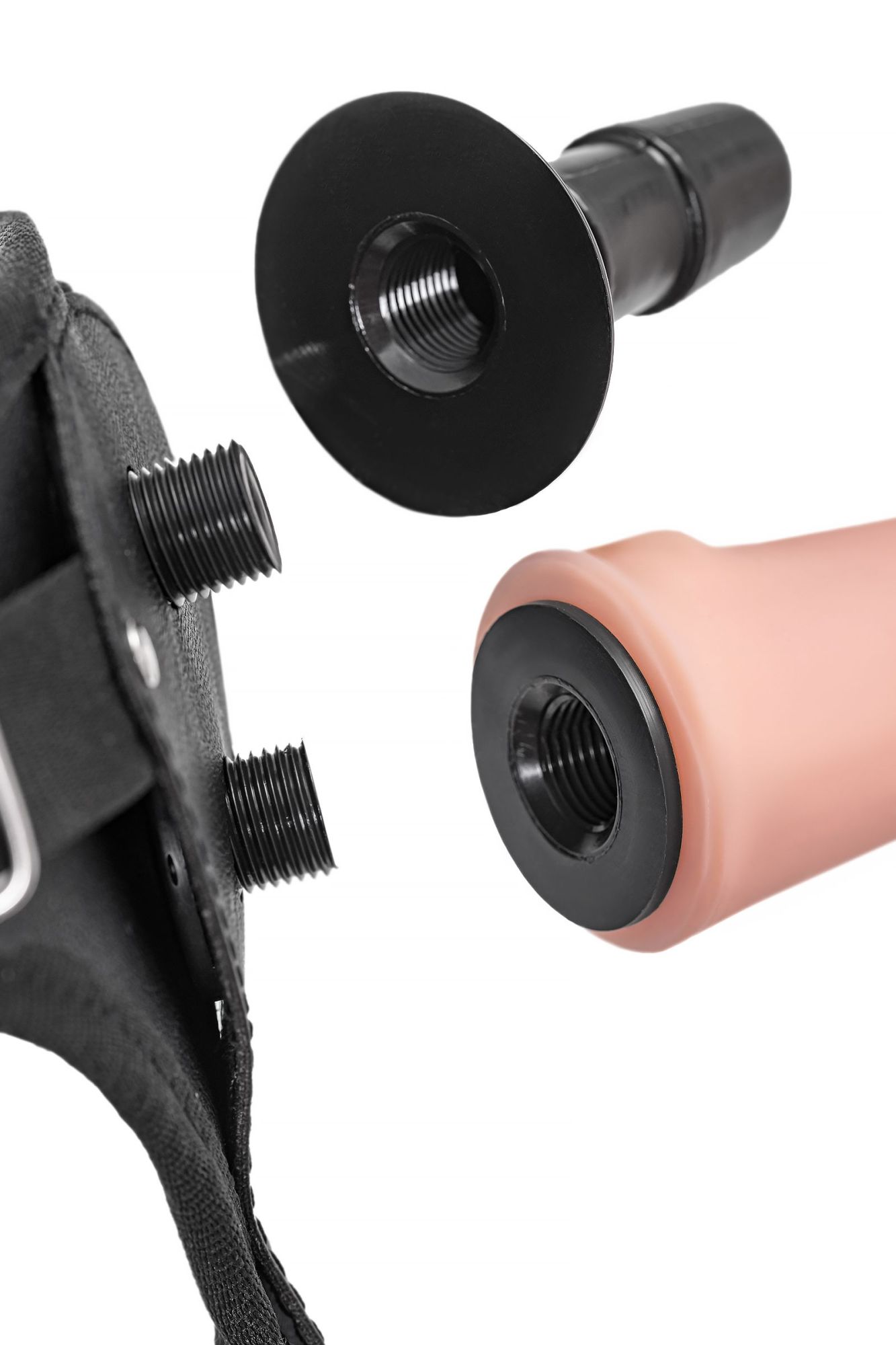 трусики для страпона realstick strap-on emery c tpr насадкой, экокожа, черные в России
