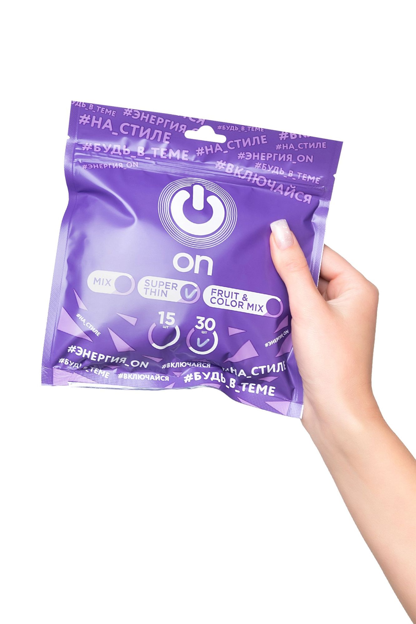 презервативы on, super thin, ультратонкие, 18,5 см, 5,4 см, 30 шт. в России