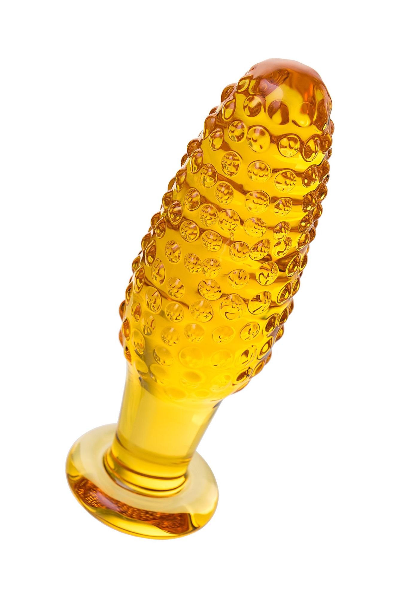 анальная втулка sexus glass, стекло, желтая, 13 см, ø 4 см в России