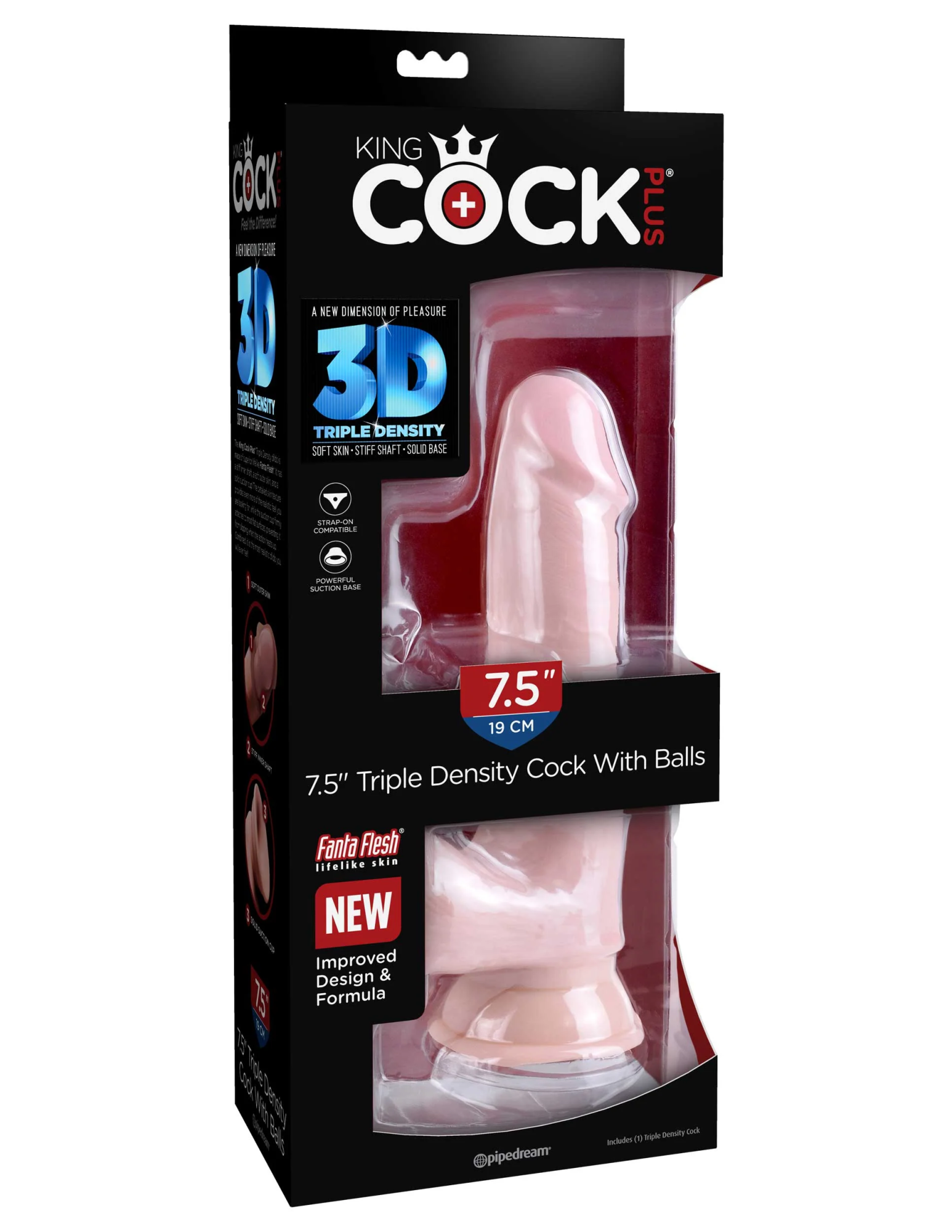 фаллоимитатор с подвижной мошонкой king cock plus 7.5" triple density pipedream 571821pd в России