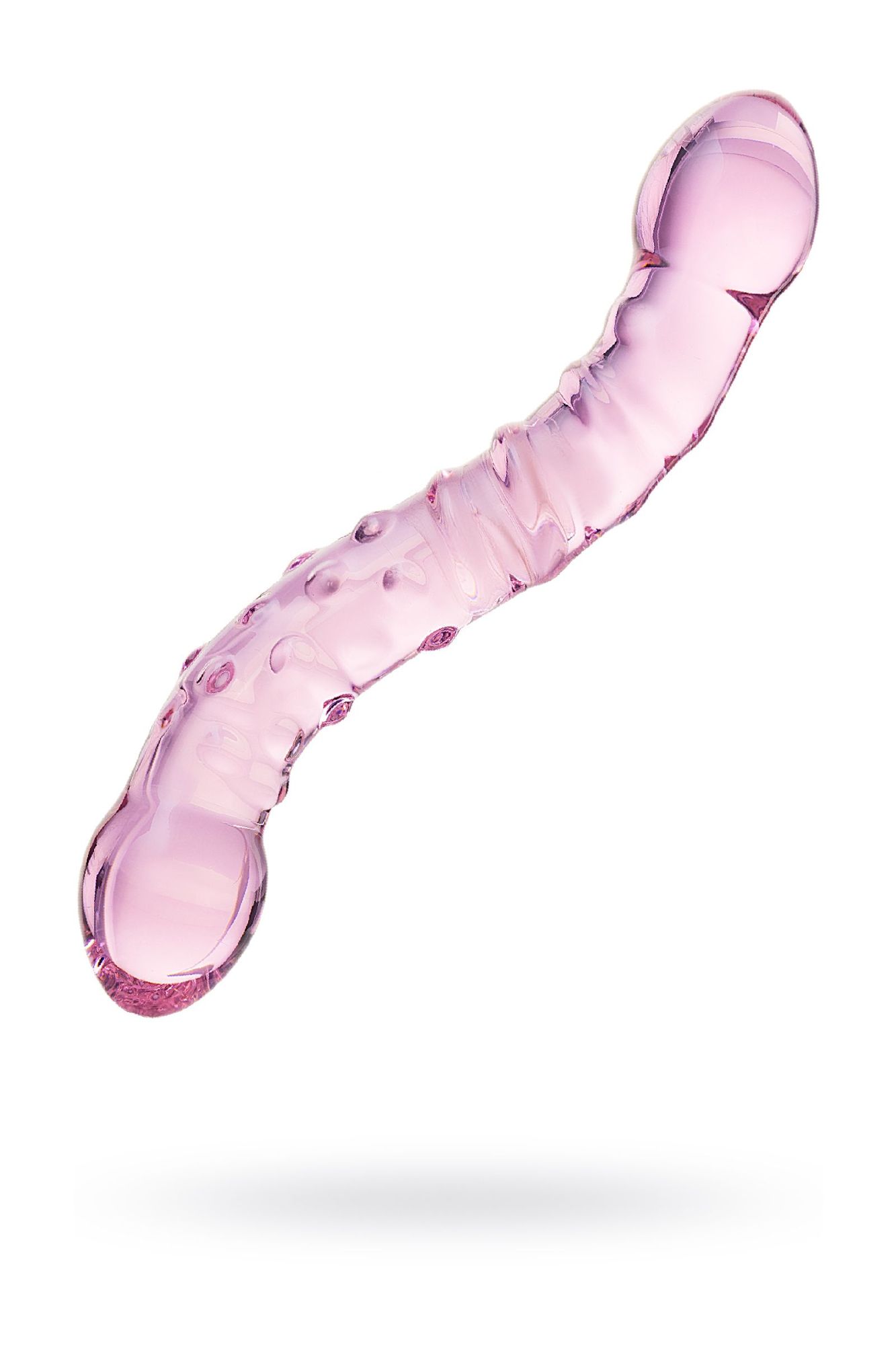 двусторонний фаллоимитатор sexus glass, стекло, розовый, 20,5 см в России