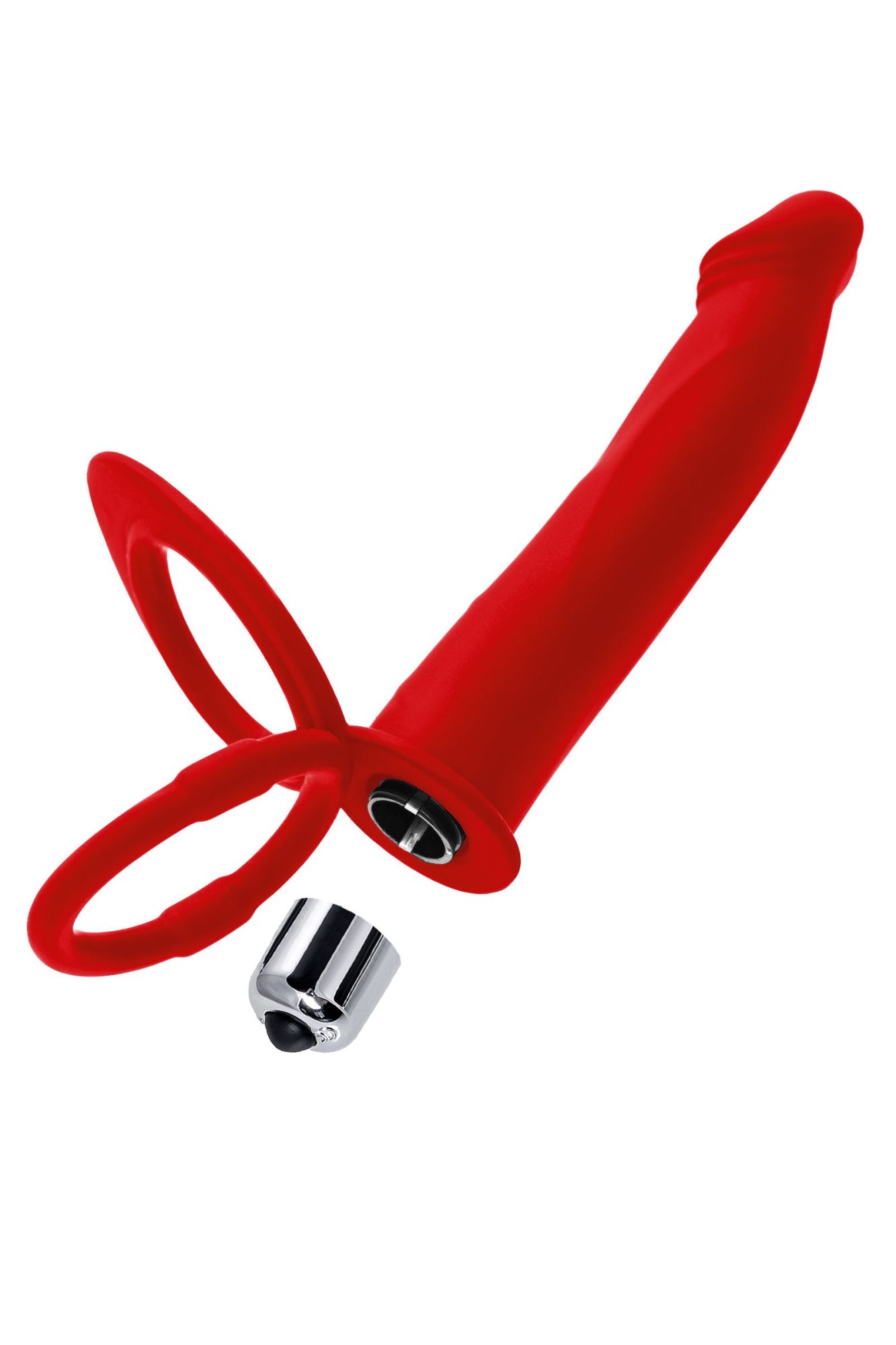 насадка на пенис для двойного проникновения black&red by toyfa, силикон, красная, 19 см в России