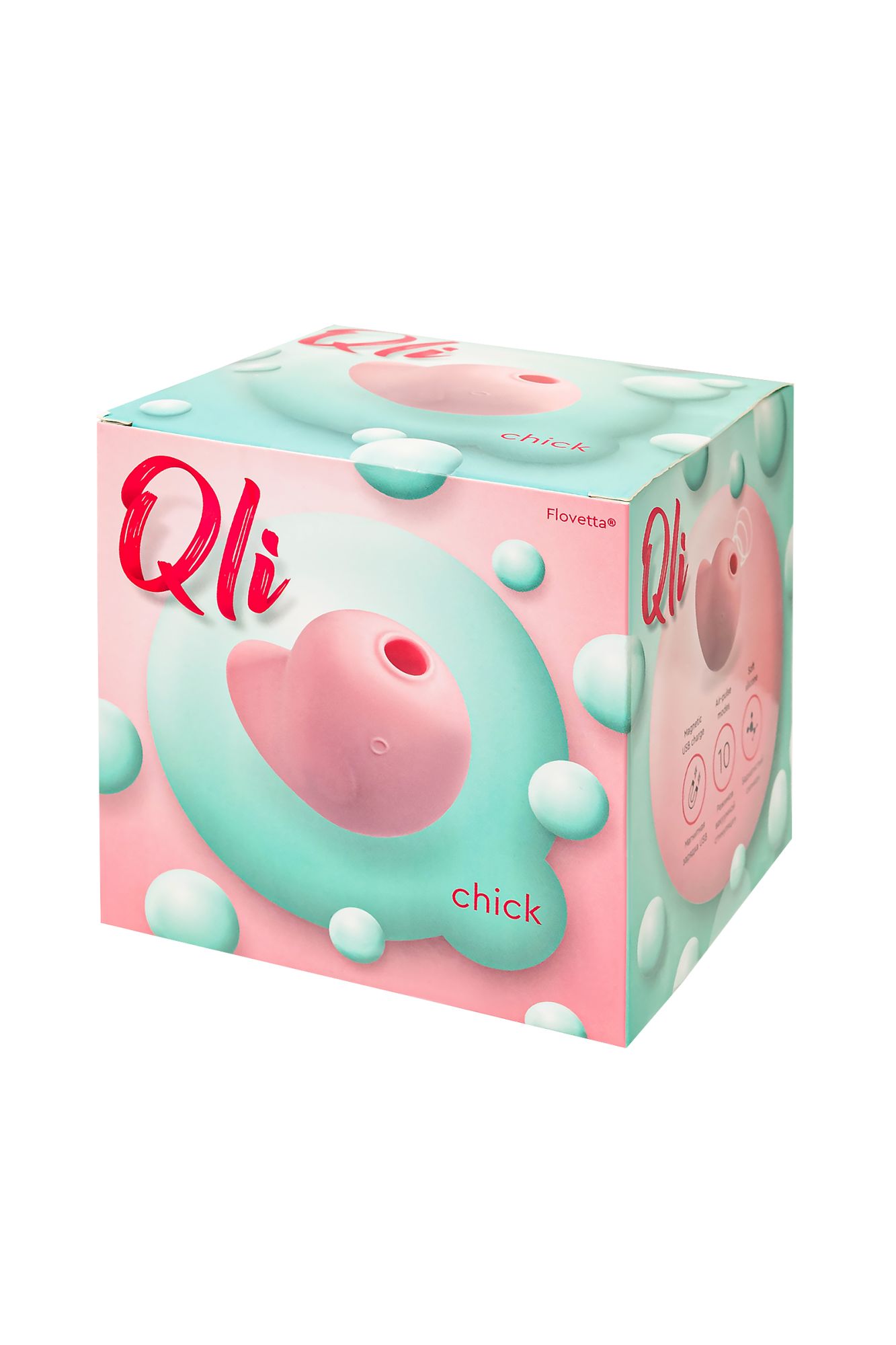 вакуум-волновой стимулятор клитора qli by flovetta chick, силикон, розовый, 6,1 см в России