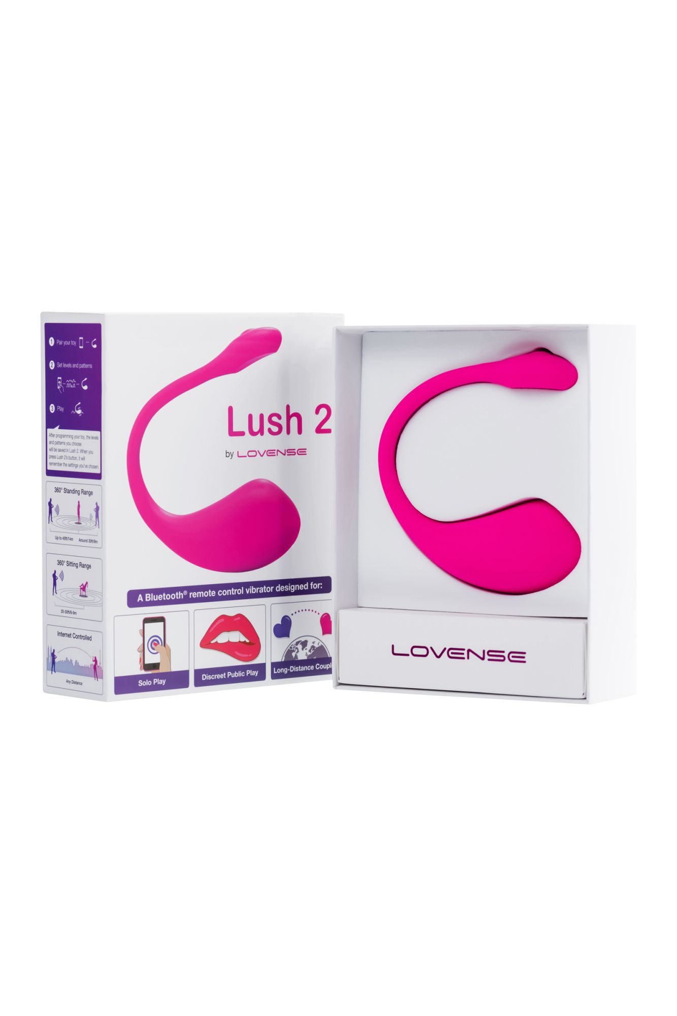 виброяйцо lovense lush 2, силикон, розовый, 18 см в России