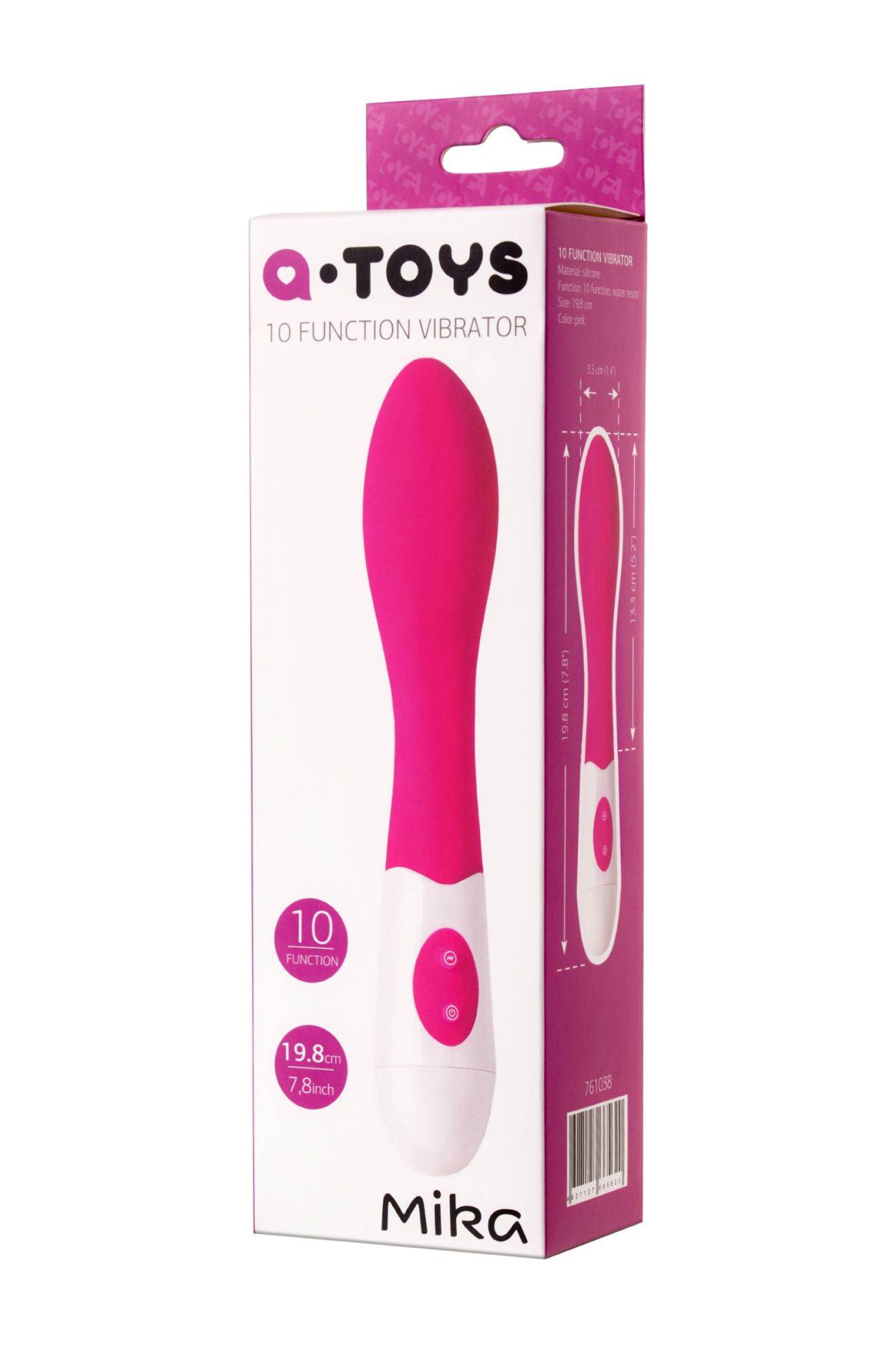 нереалистичный вибратор toyfa  a-toys mika, силикон, розовый, 19,8 см в России